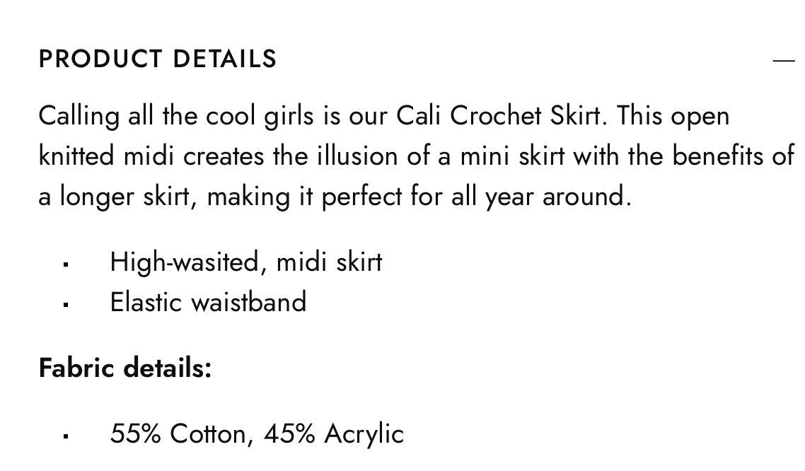 NEW 'Ghanda' Cream & Floral 'Cali' Crochet Midi Skirt