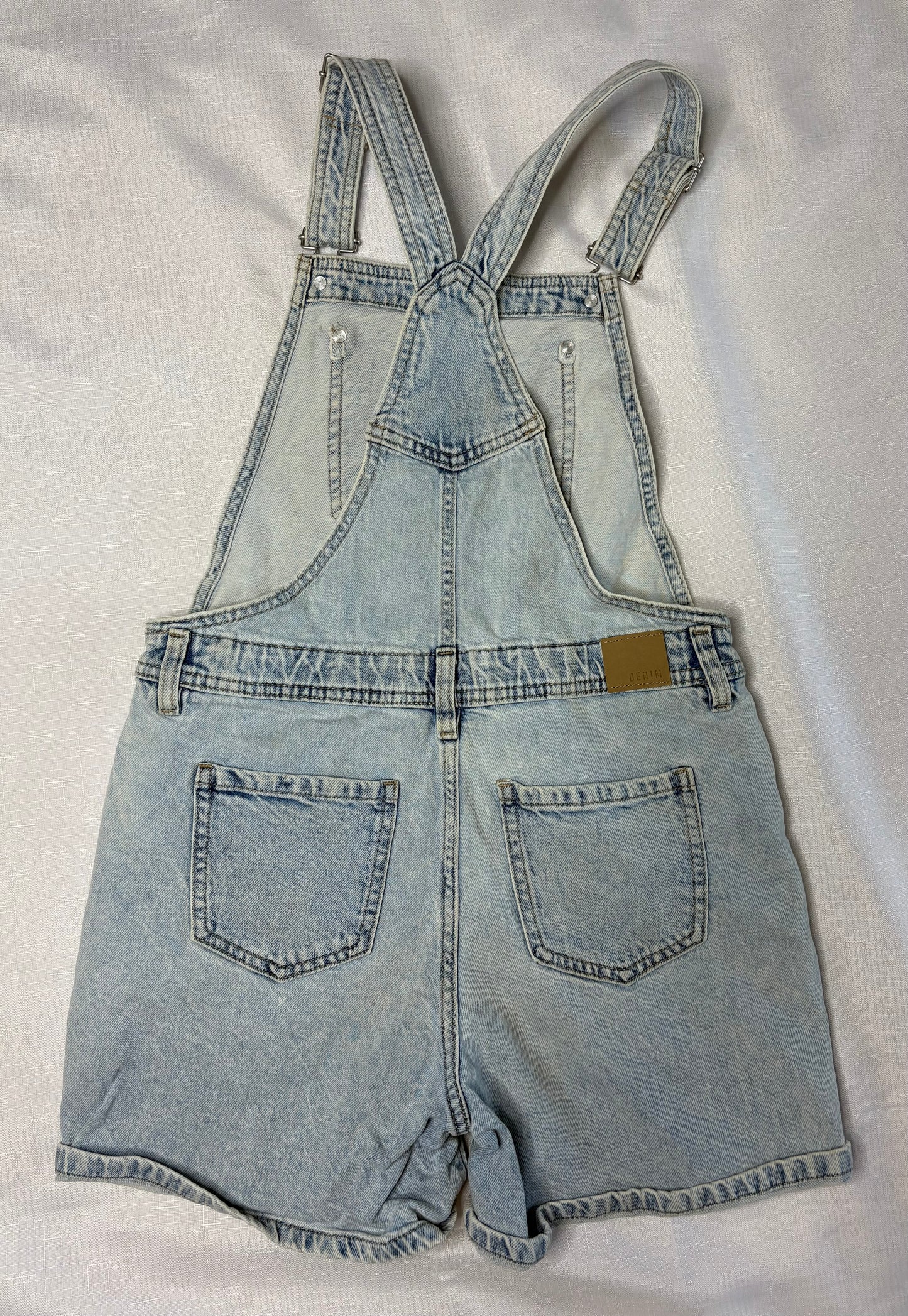 'Target' Light Wash Denim Short Overalls