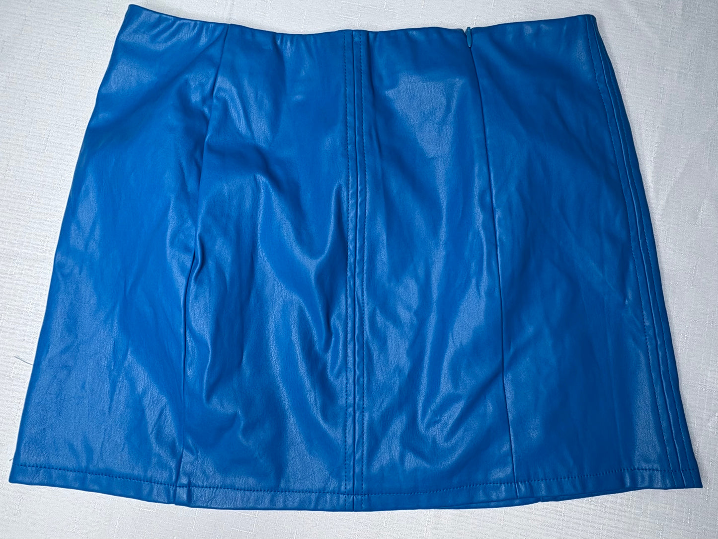 ‘That's So Fetch' Blue Leather Mini Skirt