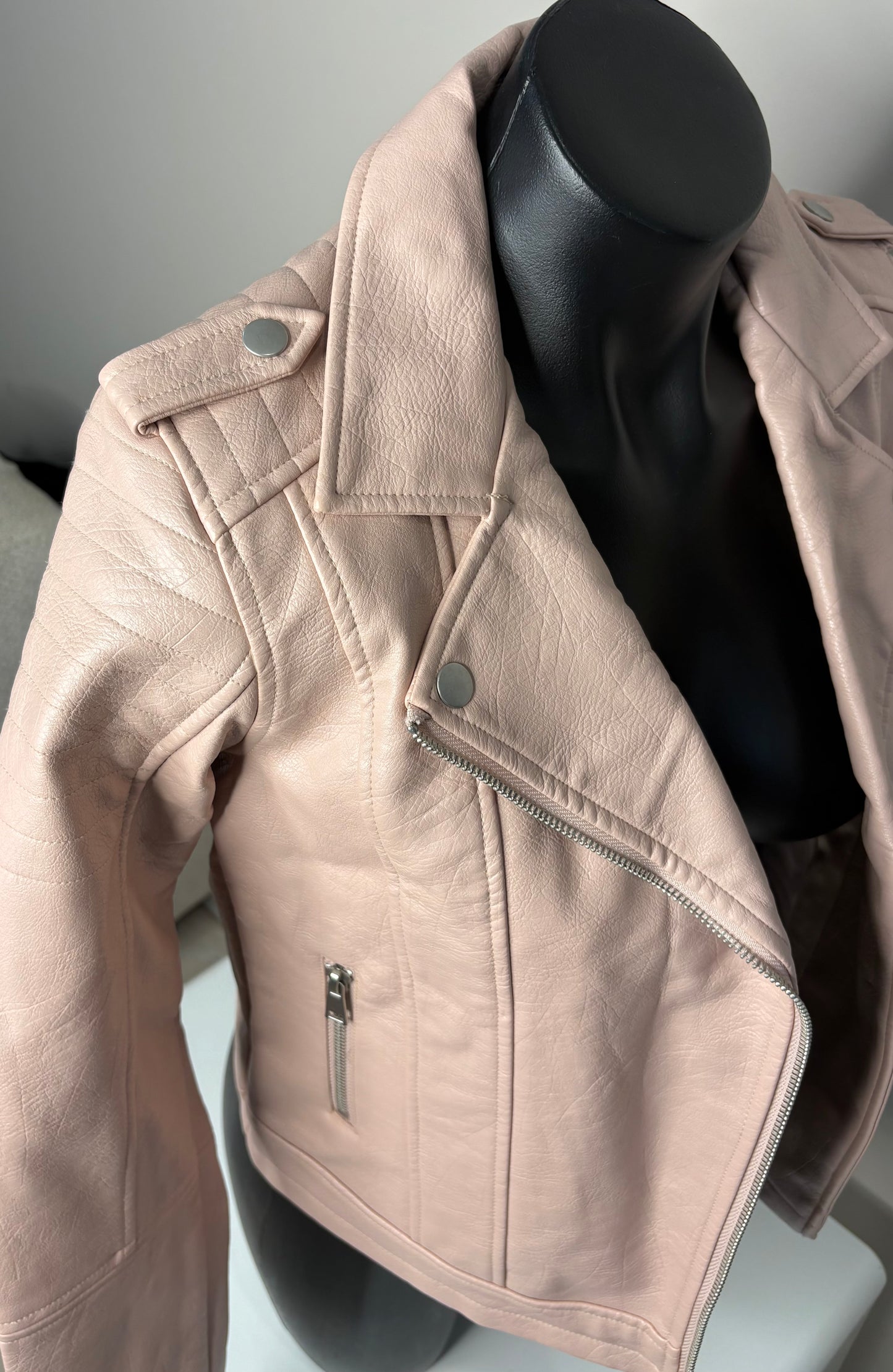 'Tilli' Pink Leather Jacket