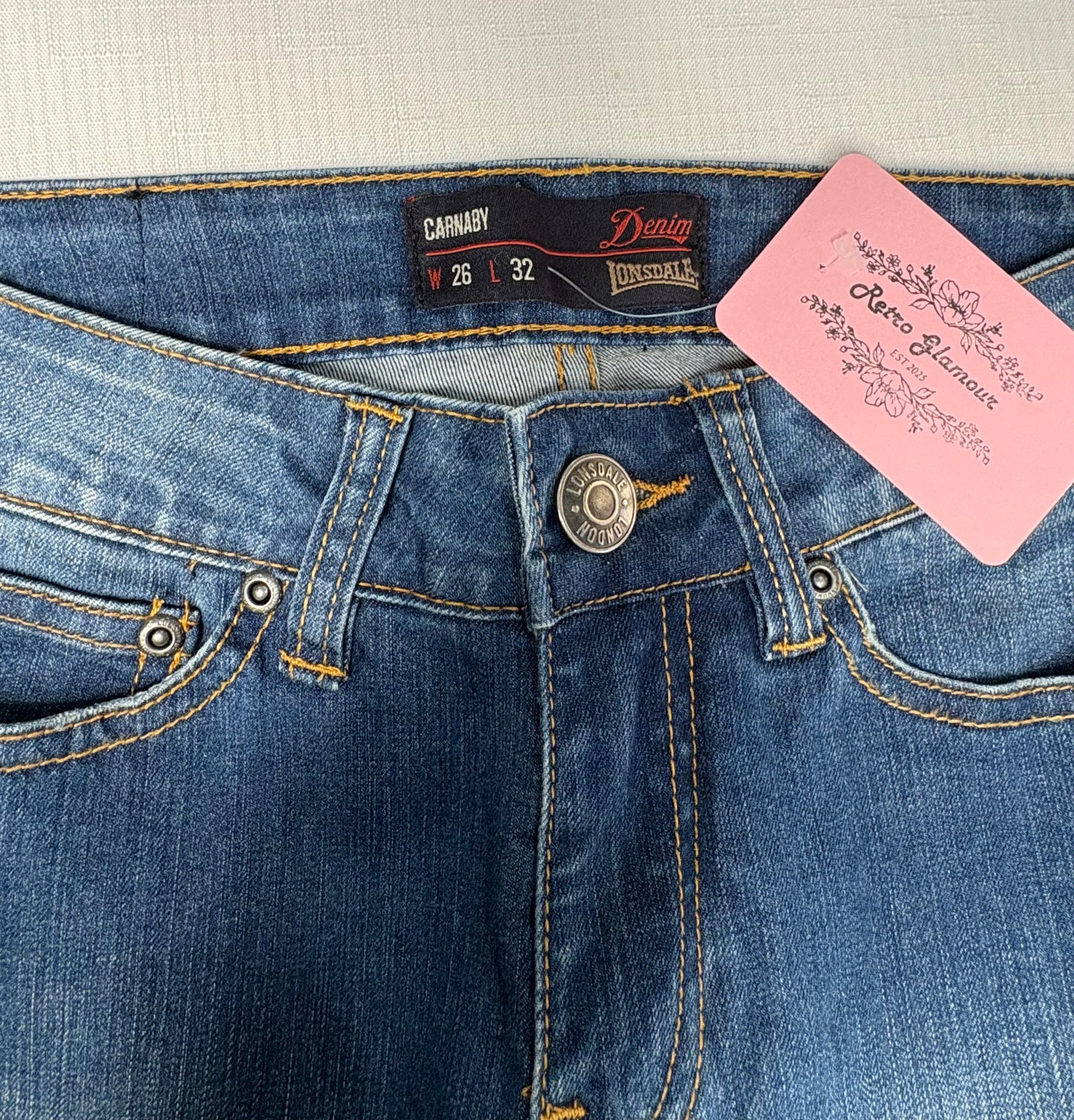 'Lonsdale' Carnaby High-Rise Denim Jeans