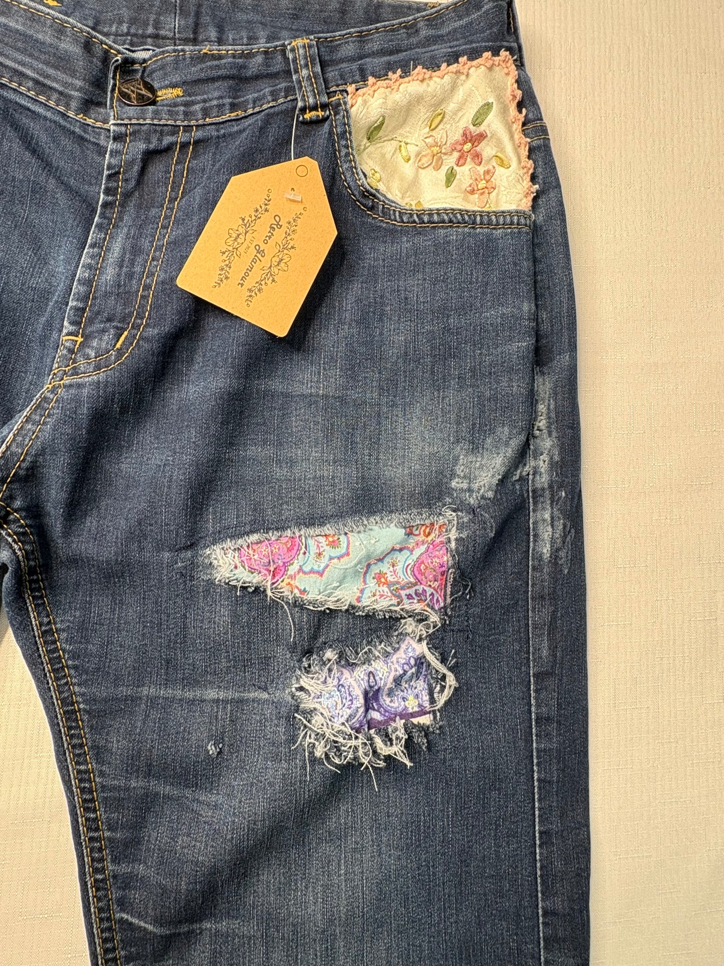 'DeMens Wing' Upcycled Denim Jeans
