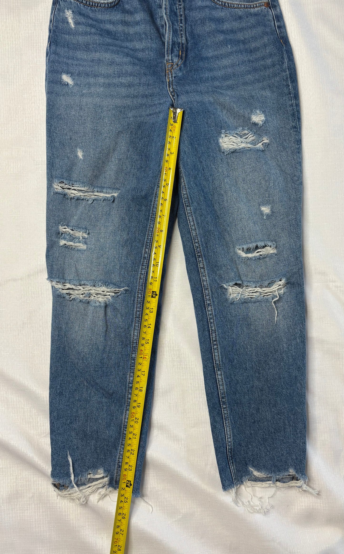 'H & M' Frayed Denim Jeans