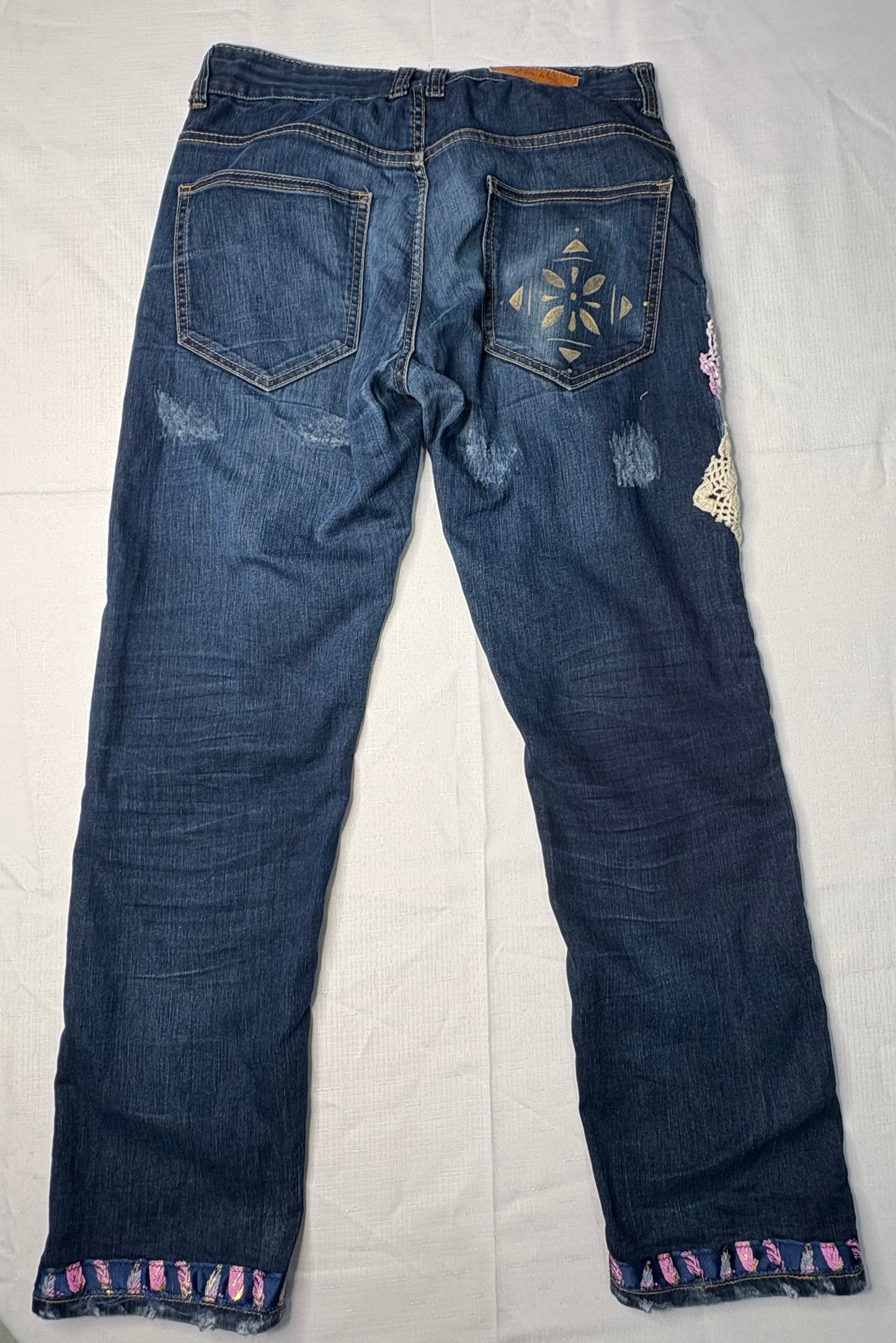 'DeMens Wing' Upcycled Denim Jeans