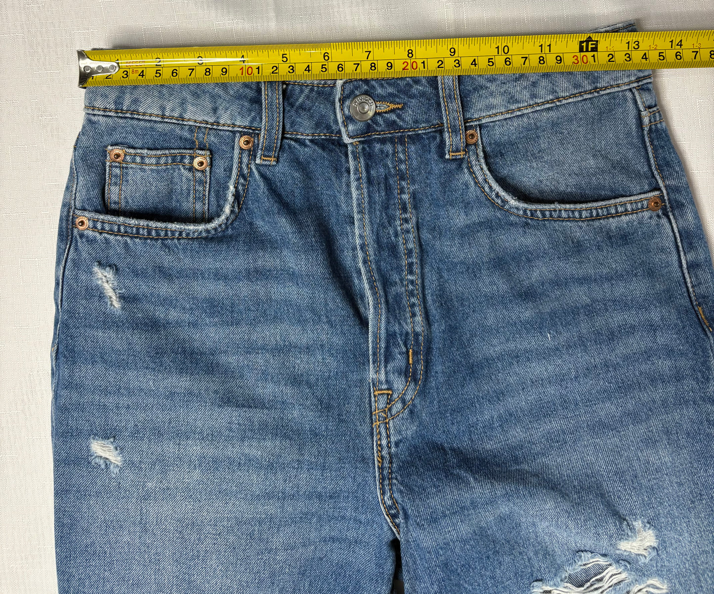 'H & M' Frayed Denim Jeans
