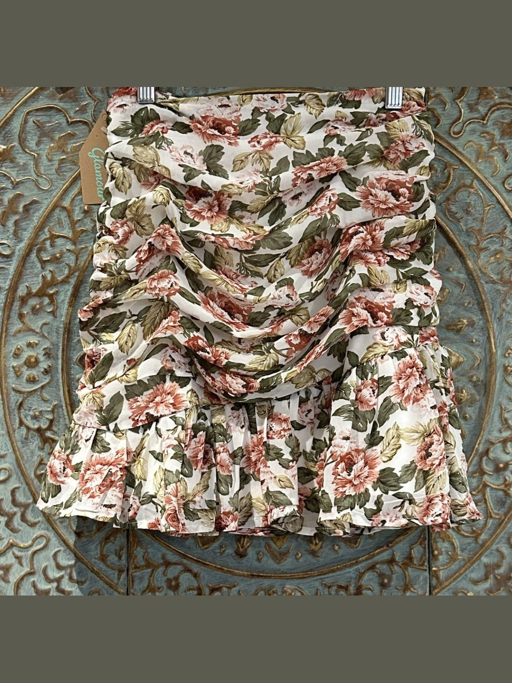 'Ally Fashion' Floral Ruffle Skirt