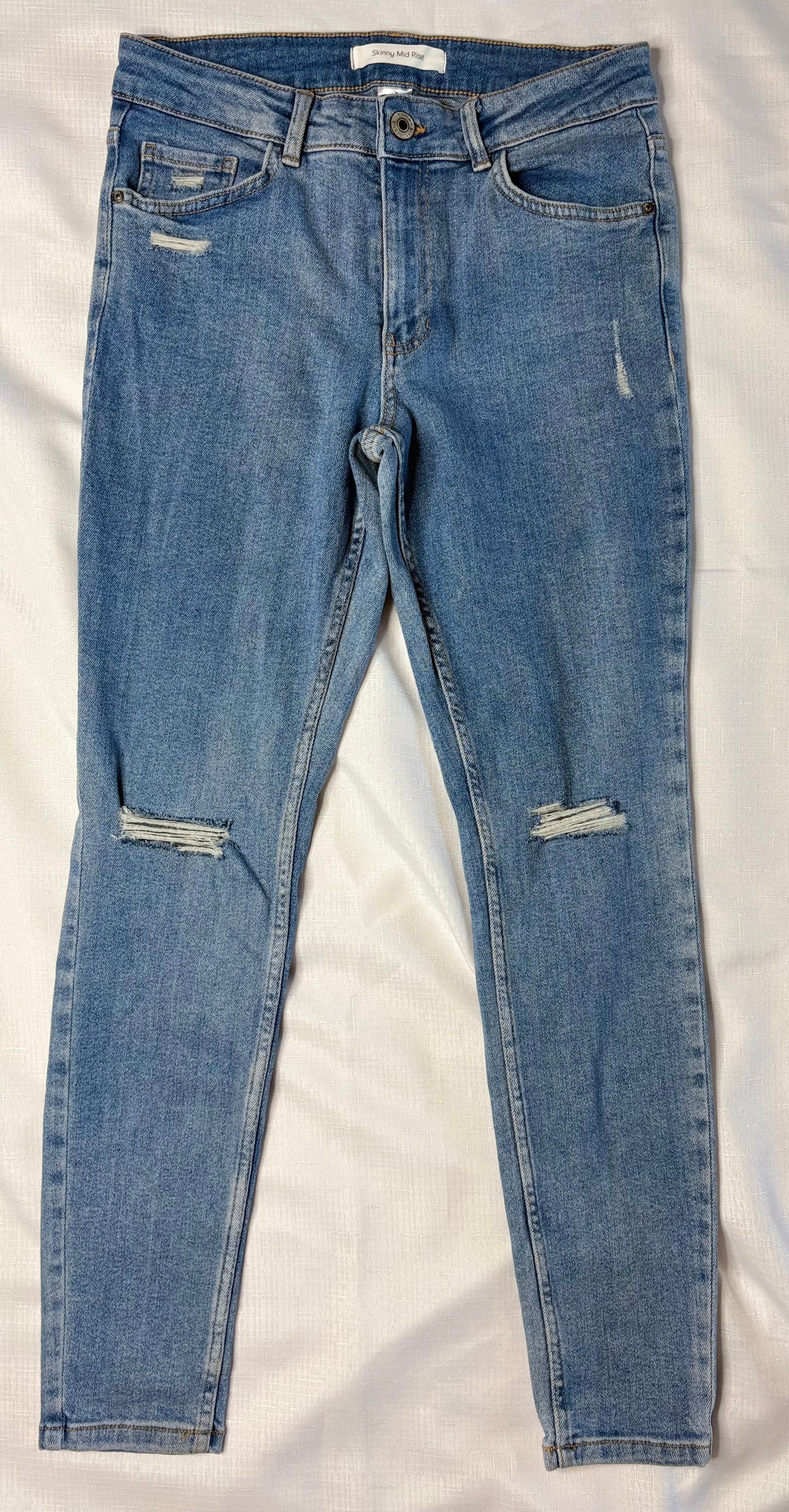 Anko Distressed Skinny Mid Rise Jeans Sz 12