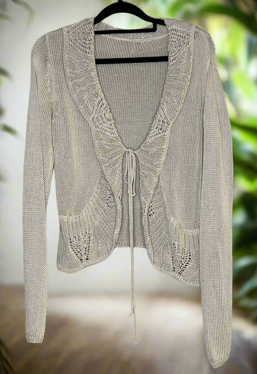Beige Bell Sleeve Cardigan