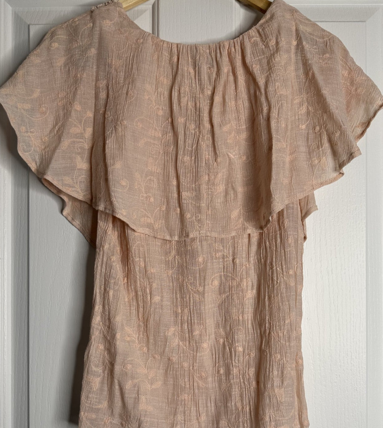 'Katies' Layered Baby Pink Lace Blouse