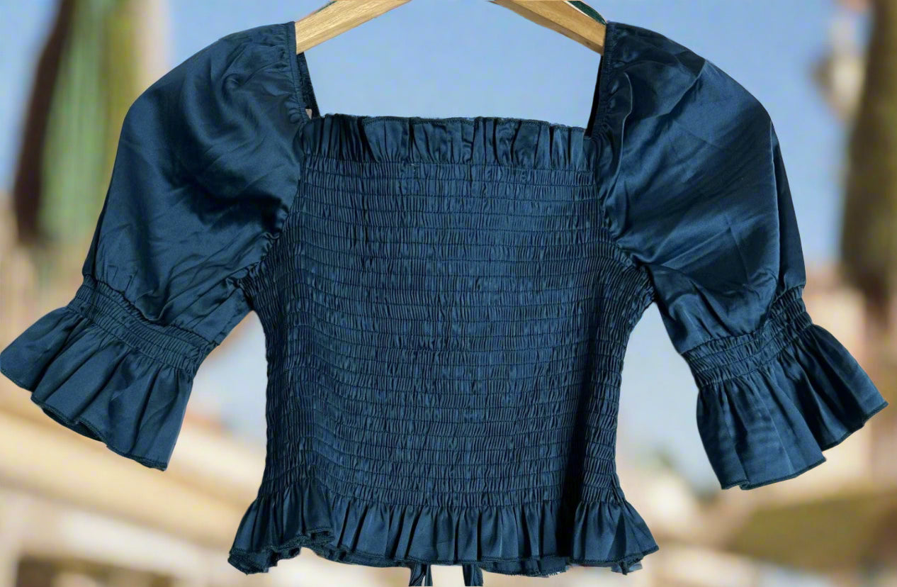 'Valley Girl' Emerald Green Ruffle Blouse