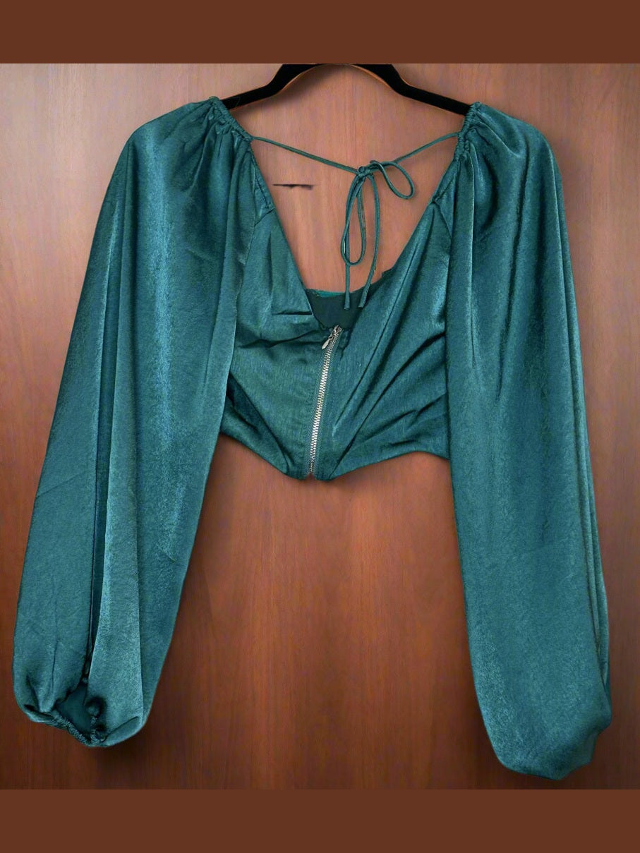 'Ally Fashion' Silk Green Blouse
