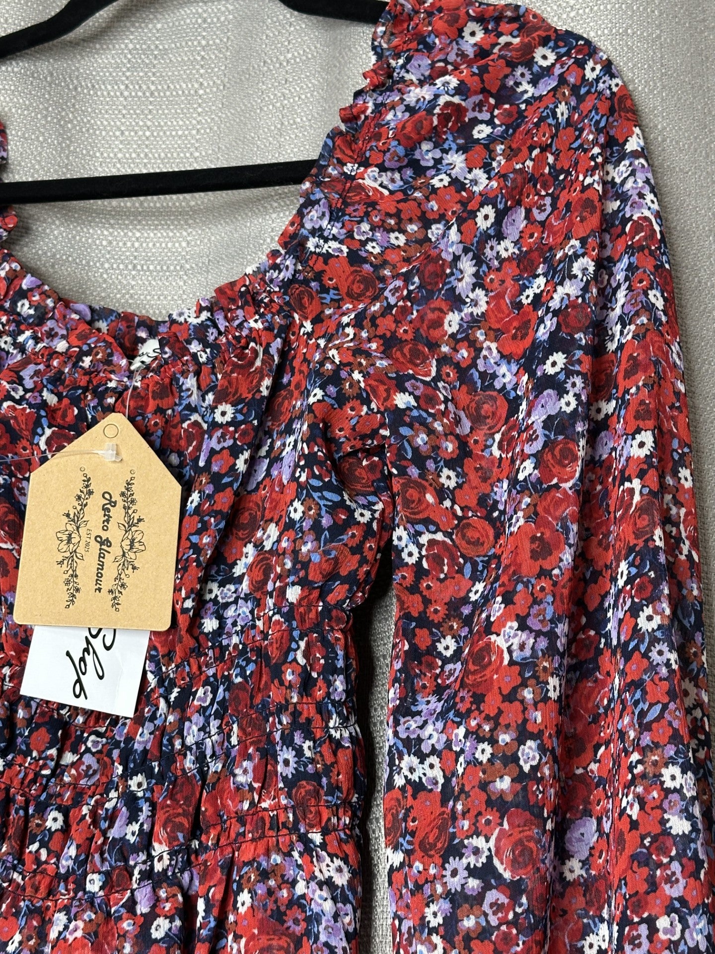 'Miss Shop' Rose Garden Off-Shoulder Blouse