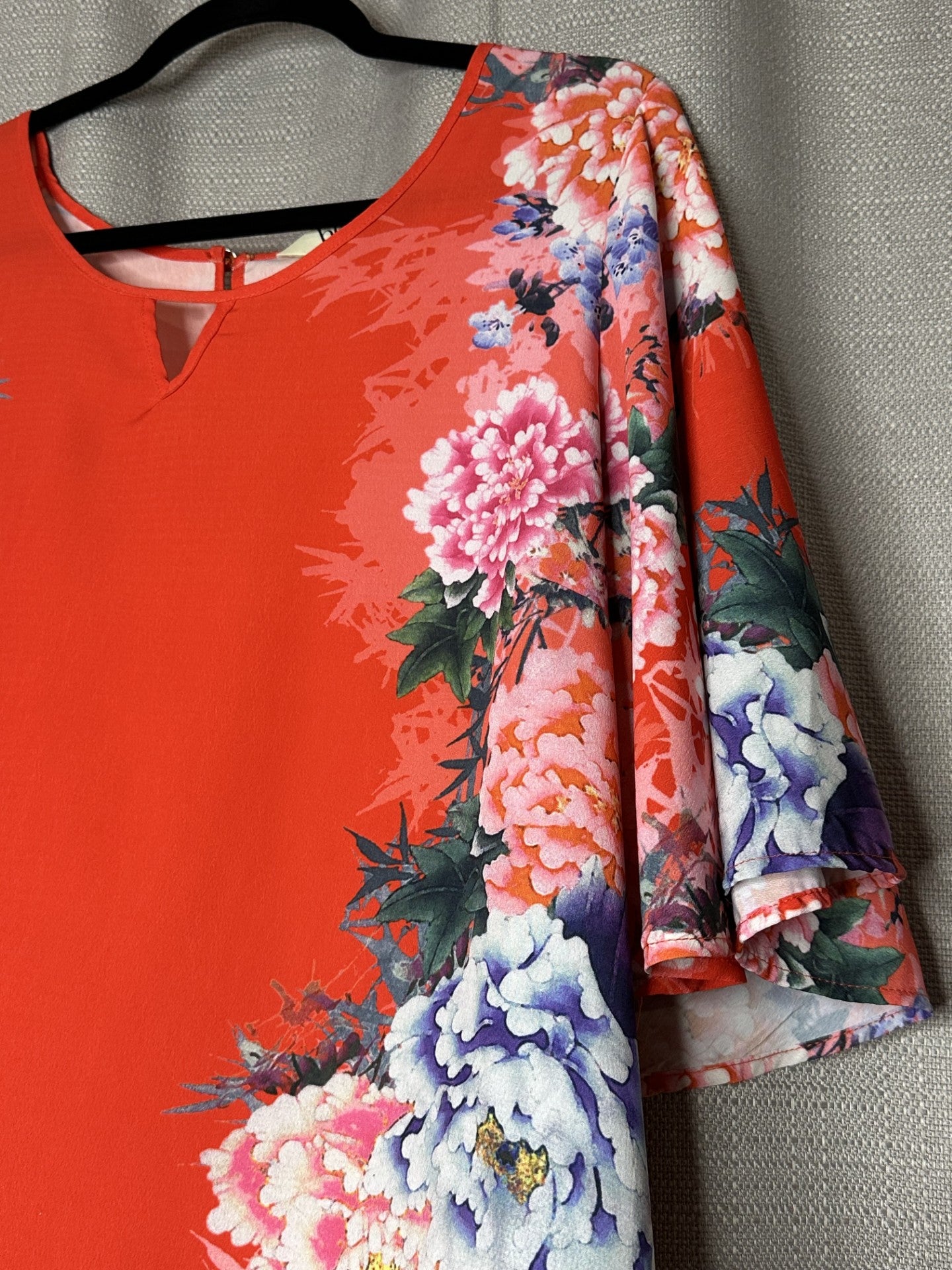 'BeMe' Orange Floral Blouse