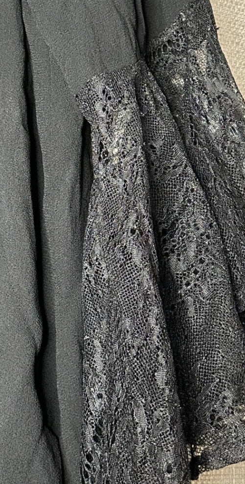'Bardot' Black Lace Blouse