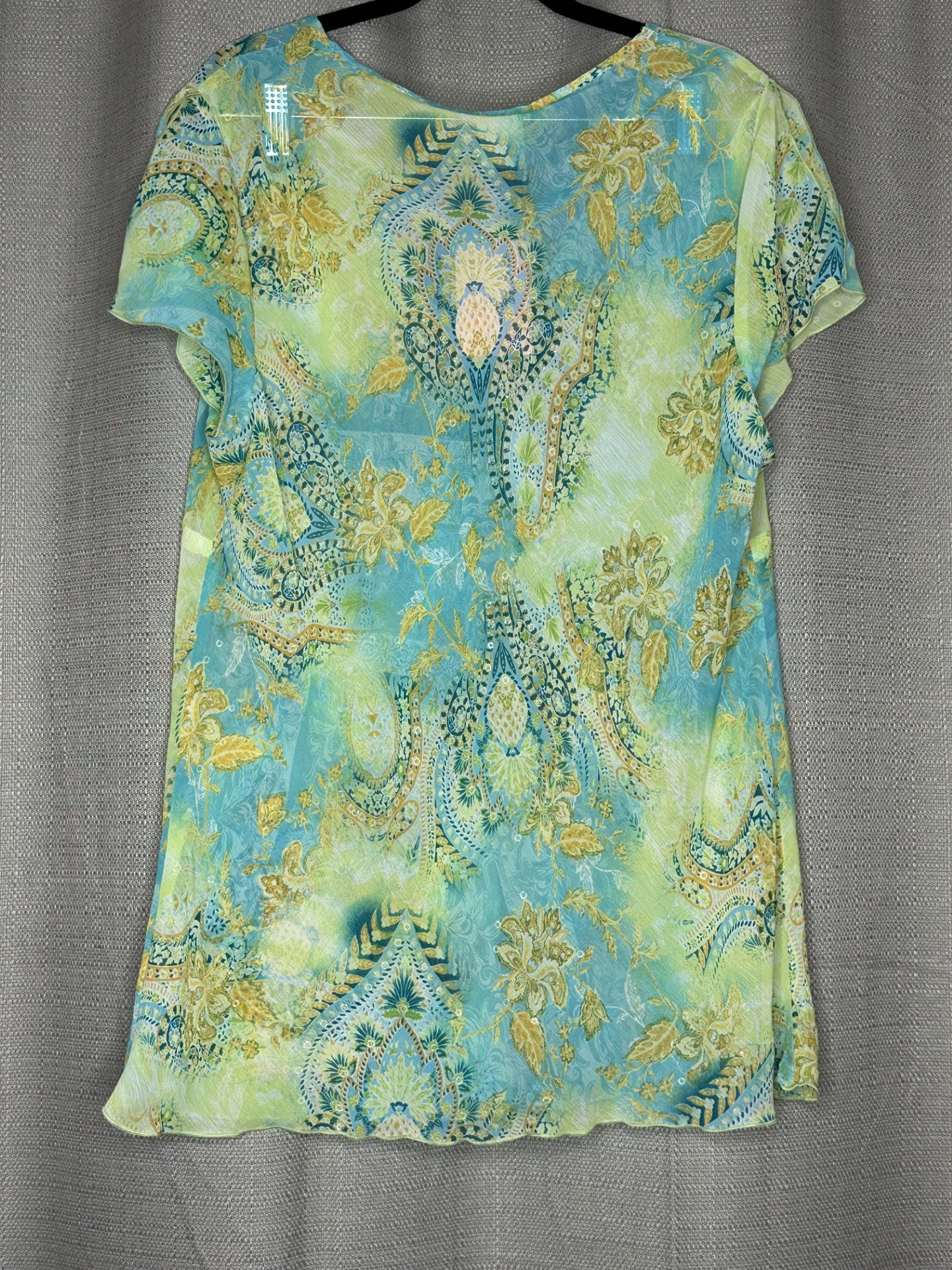 'Postie Fashions ' Green Chiffon Gathered Blouse