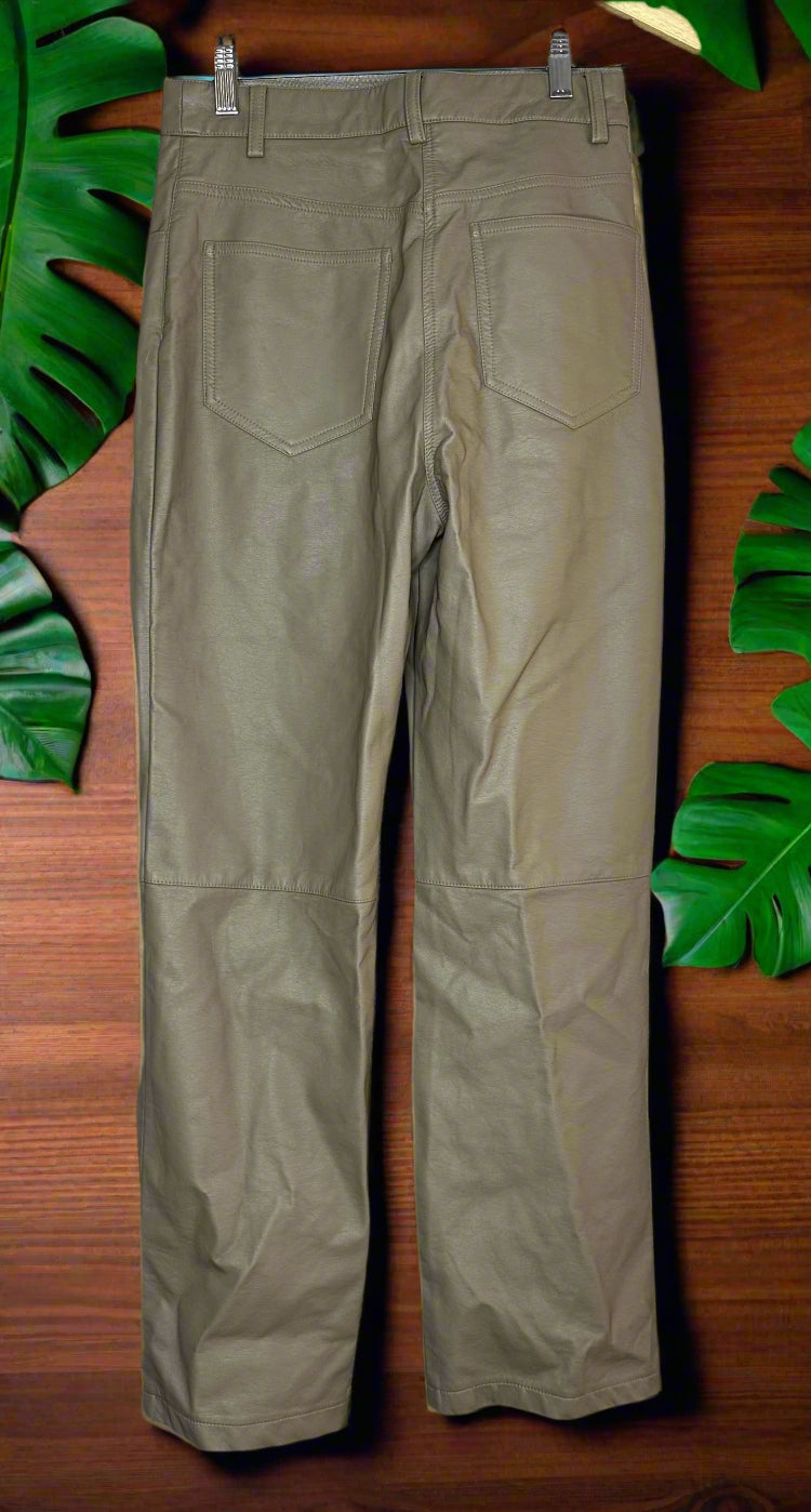'Glassons' Brown Leather Panel Pants