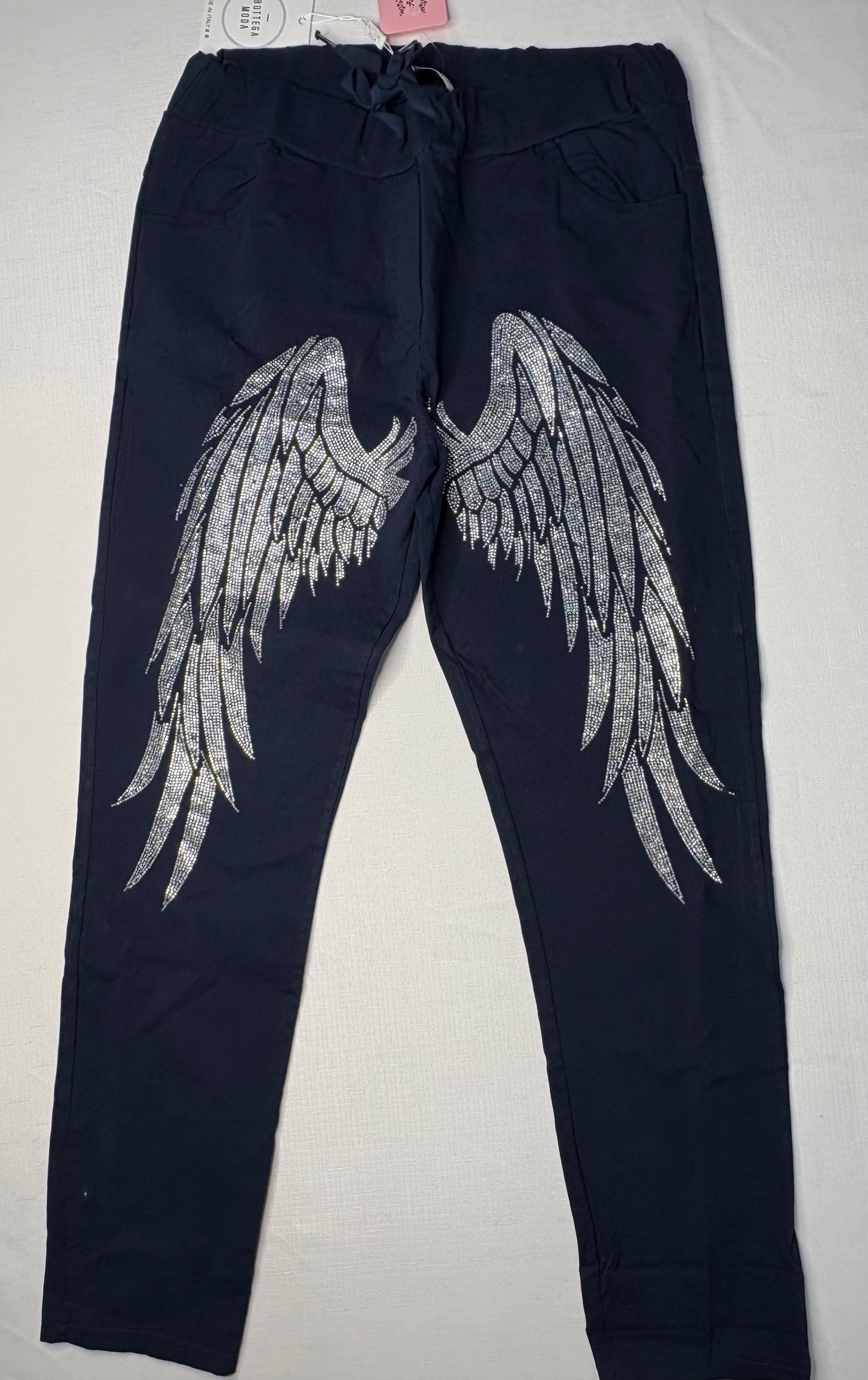 *NEW 'Bottega Moda' Angel Wings Navy Pants