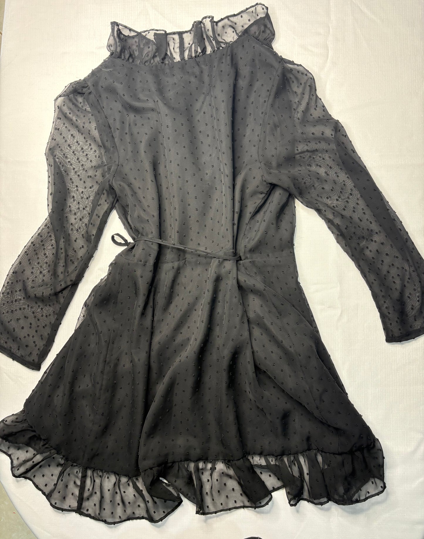 'Showpo' Black Wrap Around Skater Dress