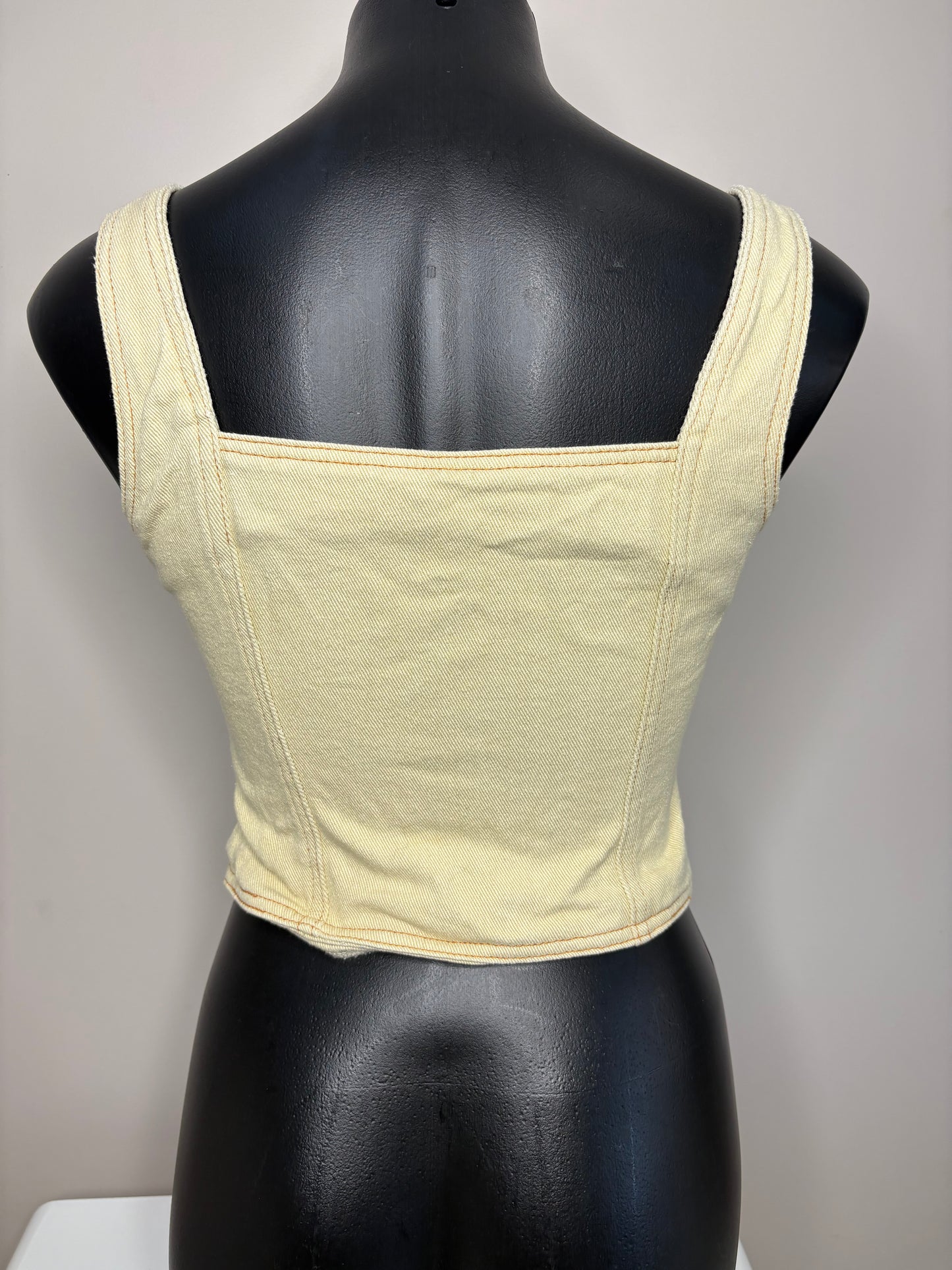 'Lioness' Yellow Denim Corset Top