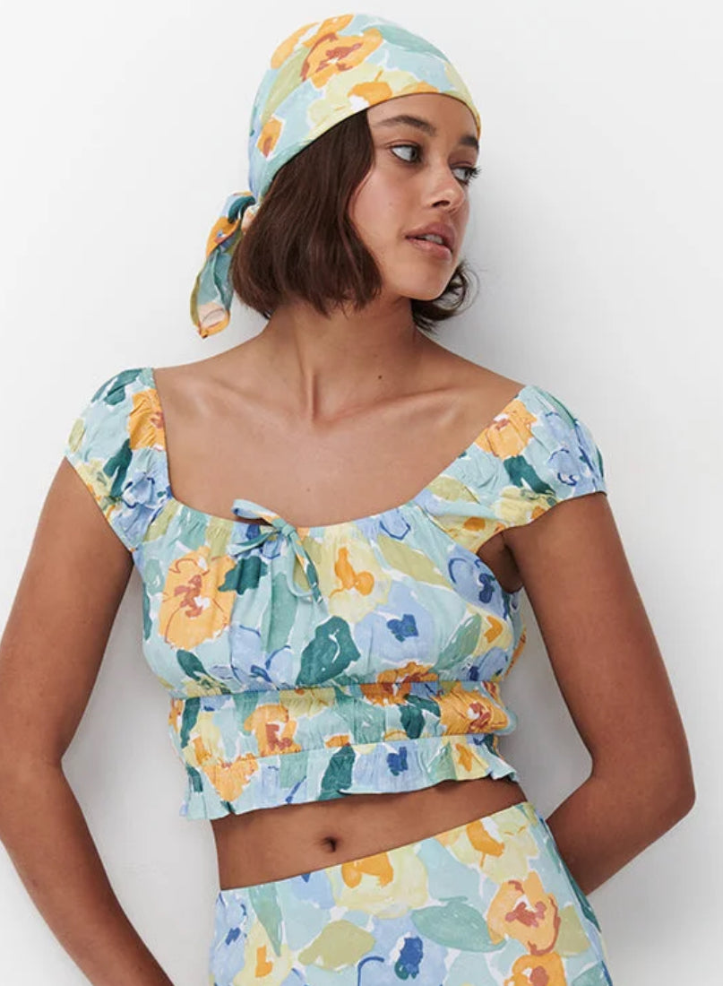 Camo Floral Top