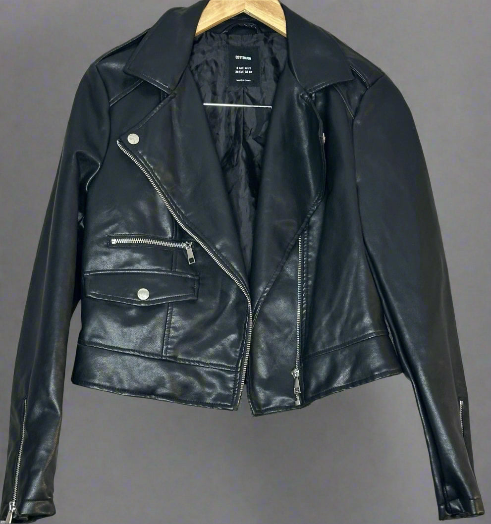 'Cotton On' Black Leather Jacket