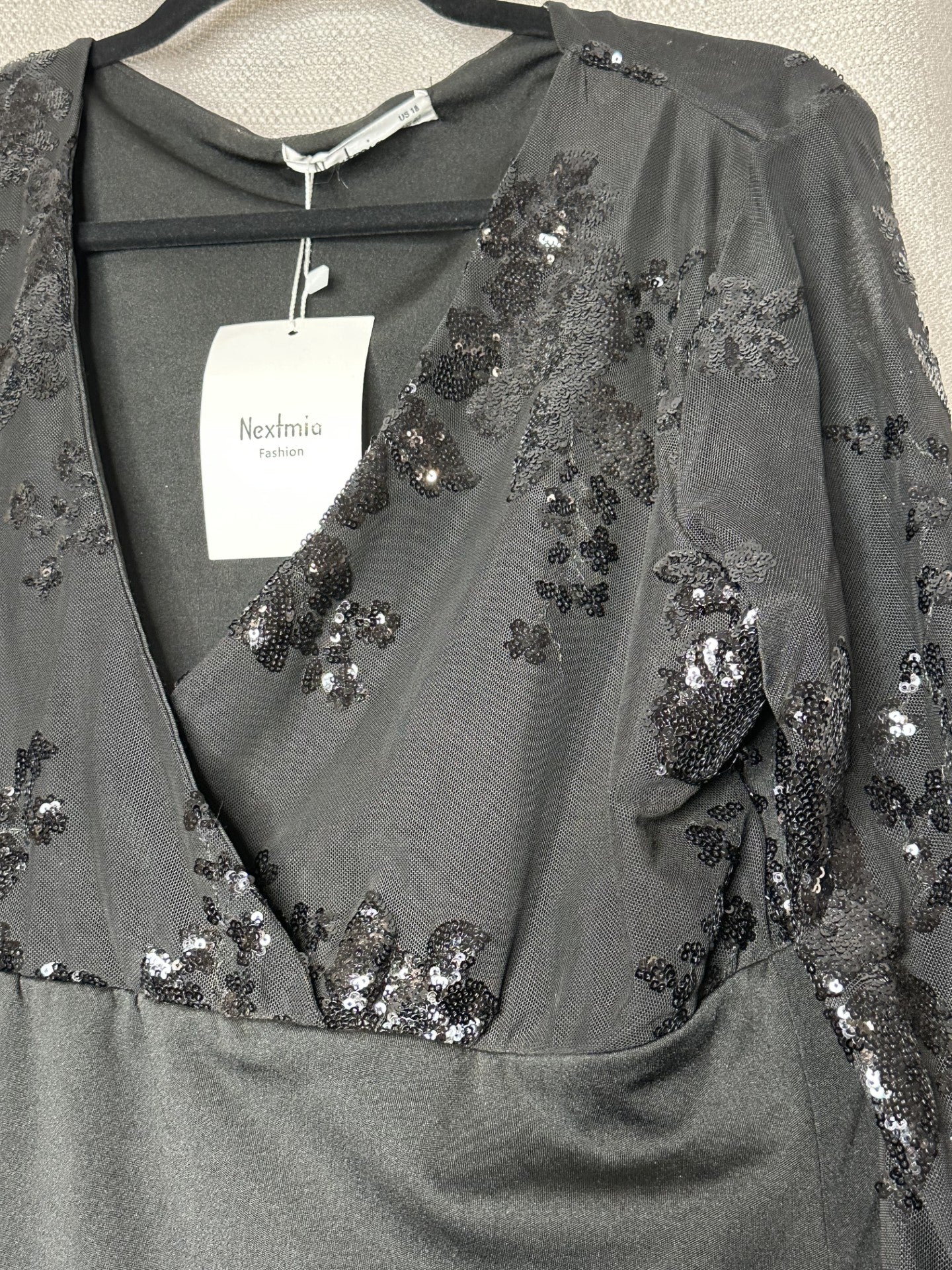 *NEW 'Nextmia' Black Sequin Dress