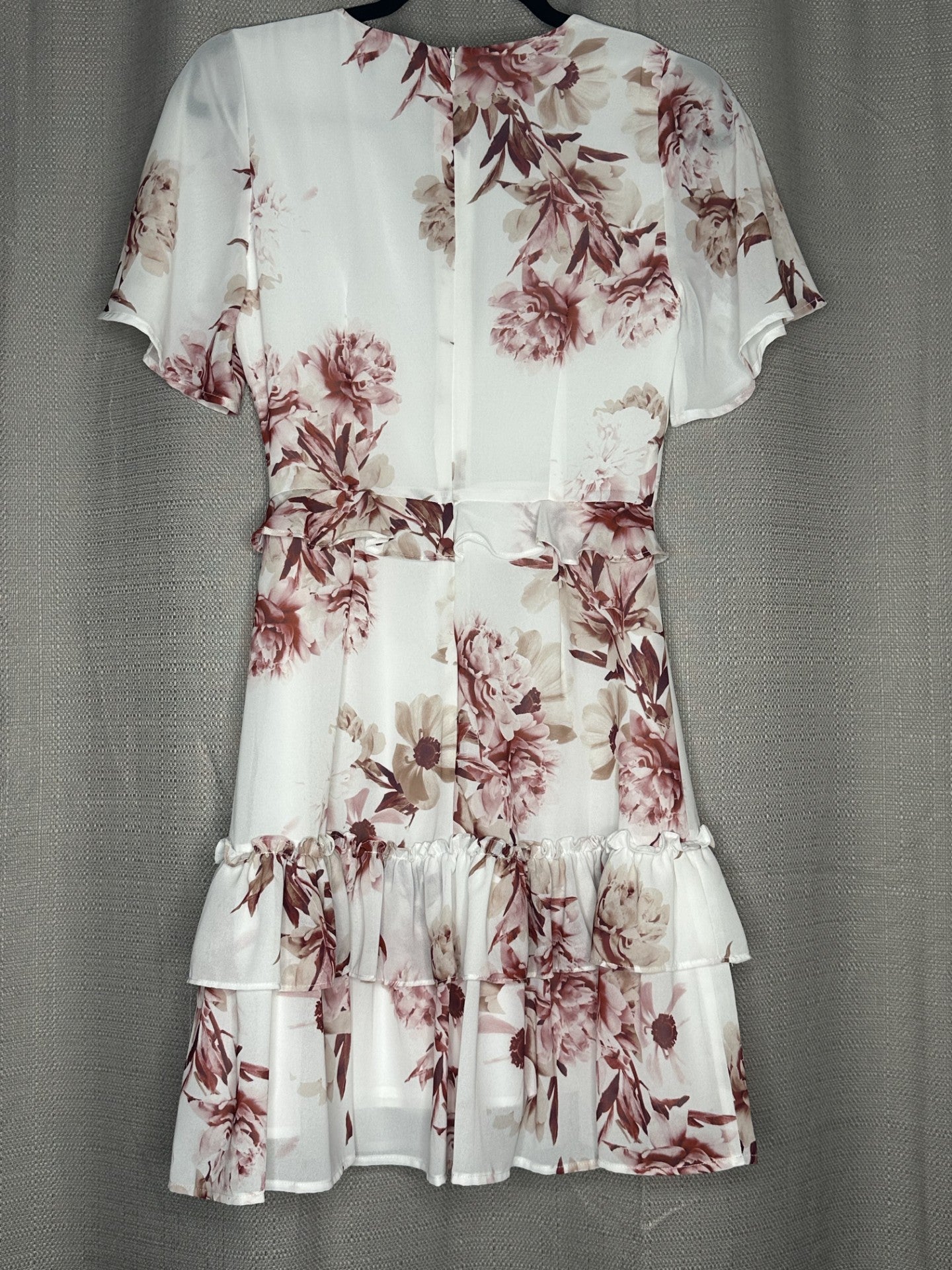 'Dotti' White Floral Ruffle Dress