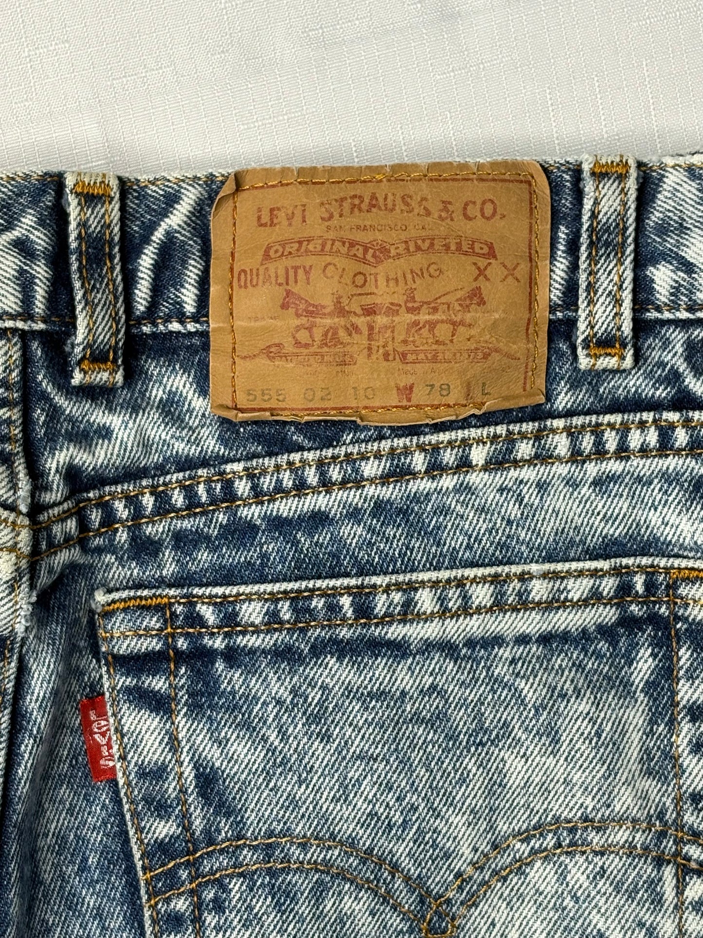Vintage 'Levi 555' Acid Wash Denim Jeans