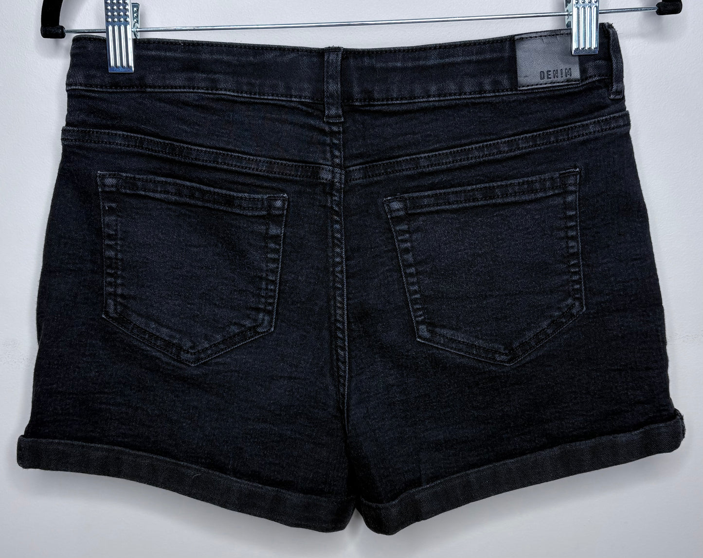 'Target' Black Denim Shorts