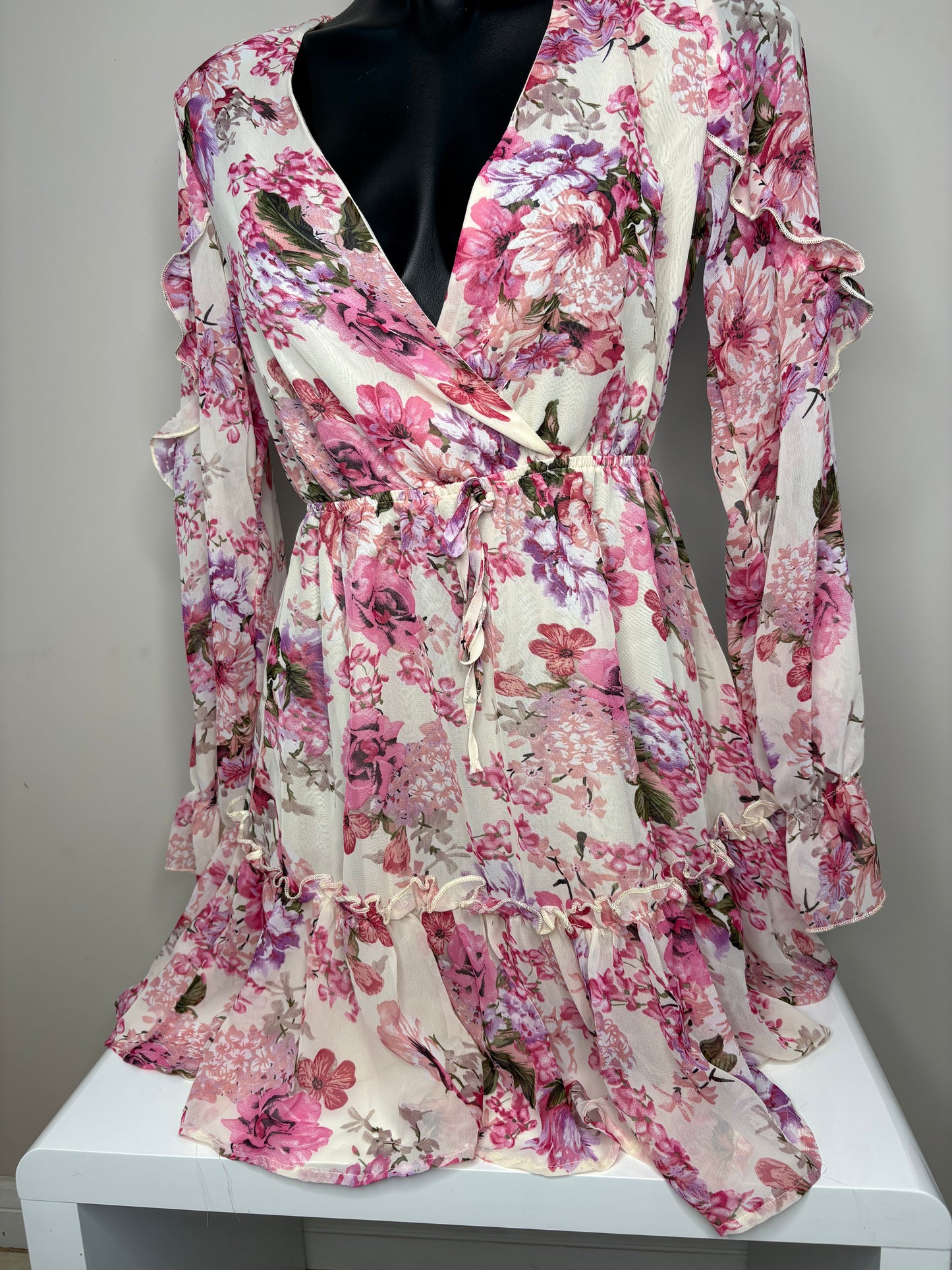 Pink Floral Skater Dress