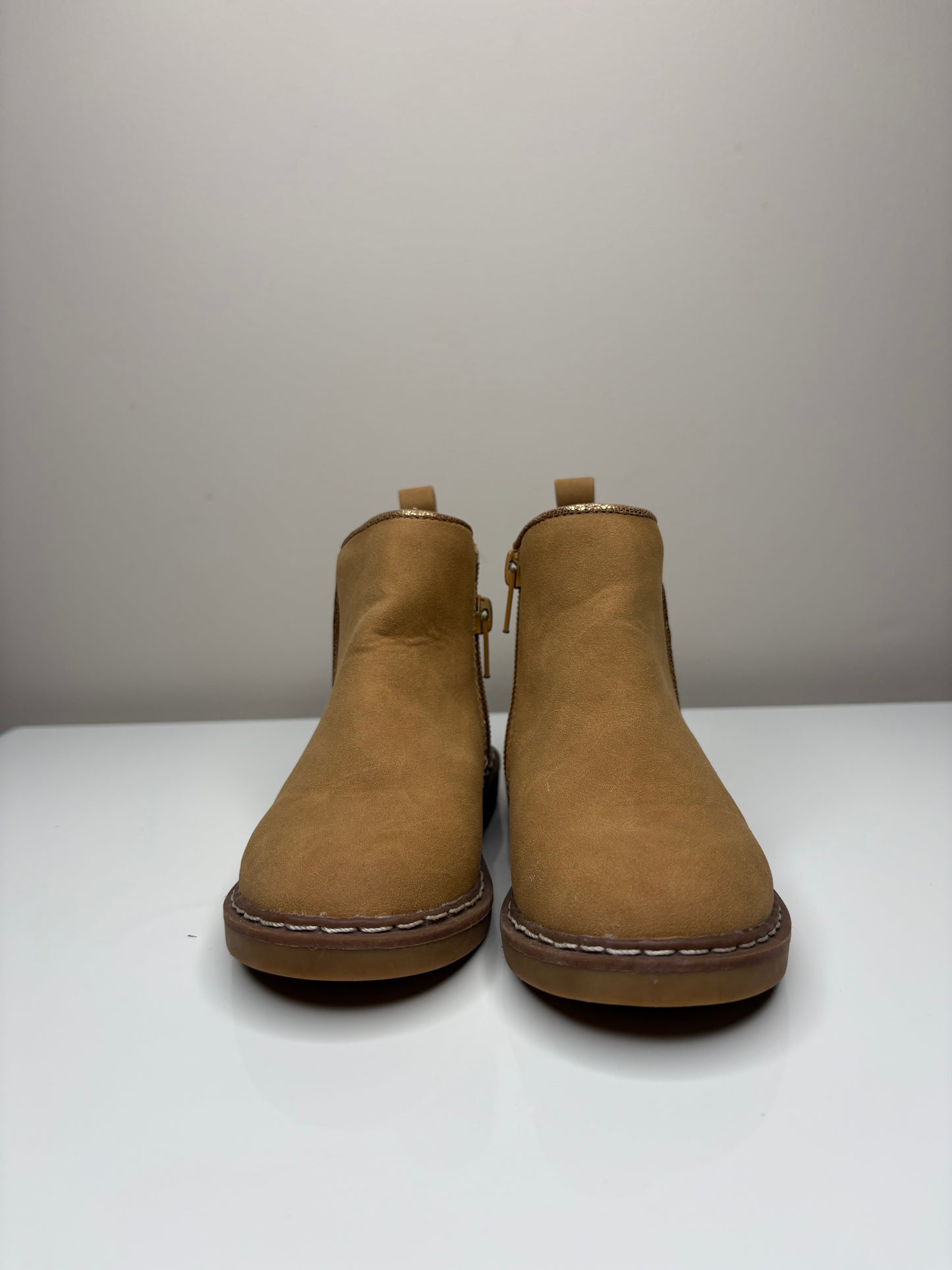 Brown Suede Zip Up Boots