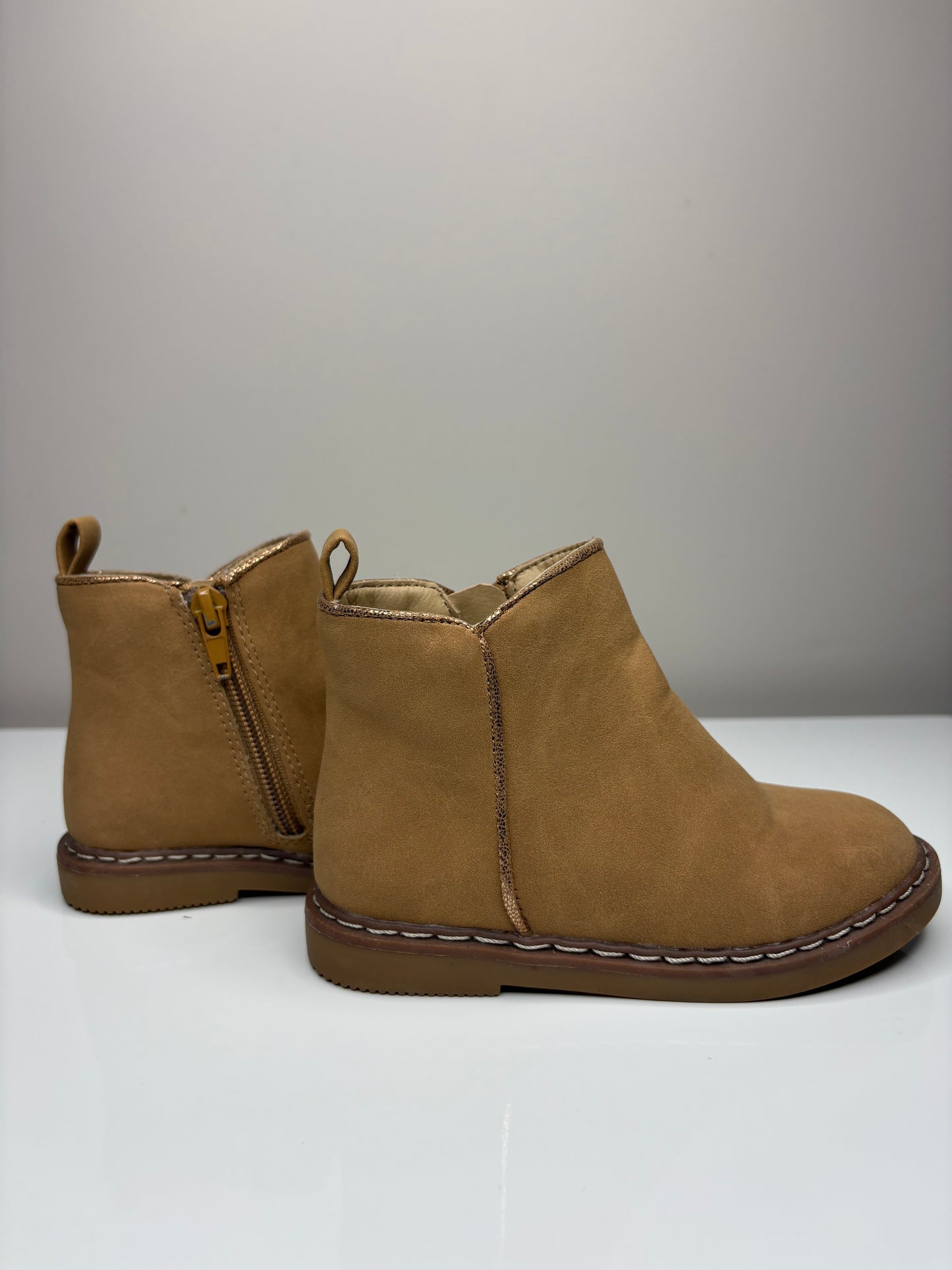 Brown Suede Zip Up Boots