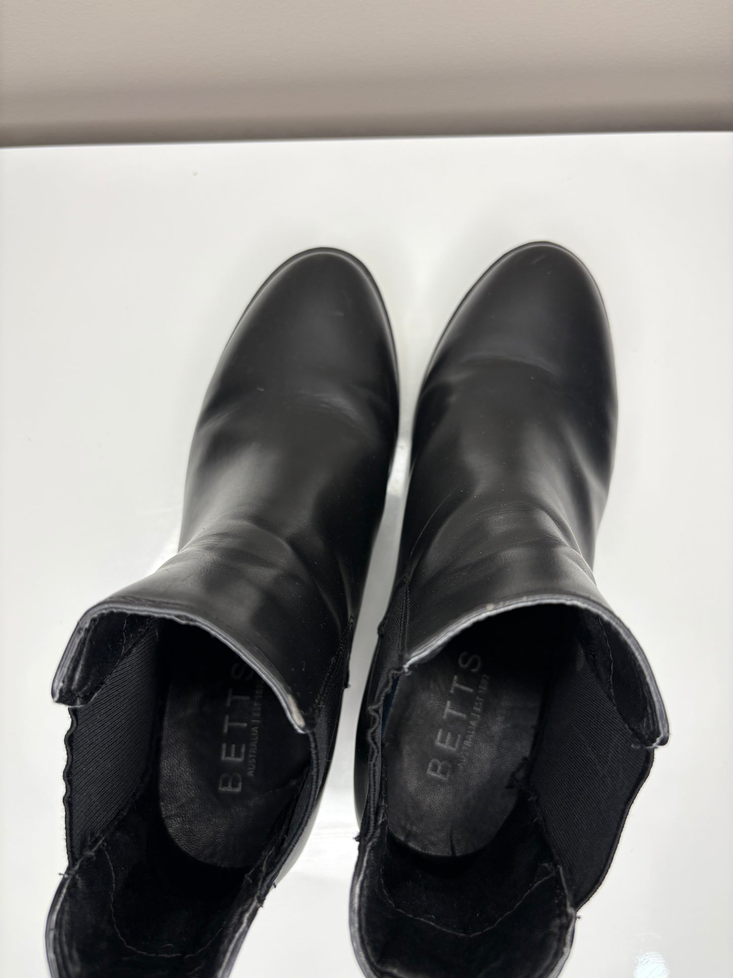 'Betts' Black Leather Boots