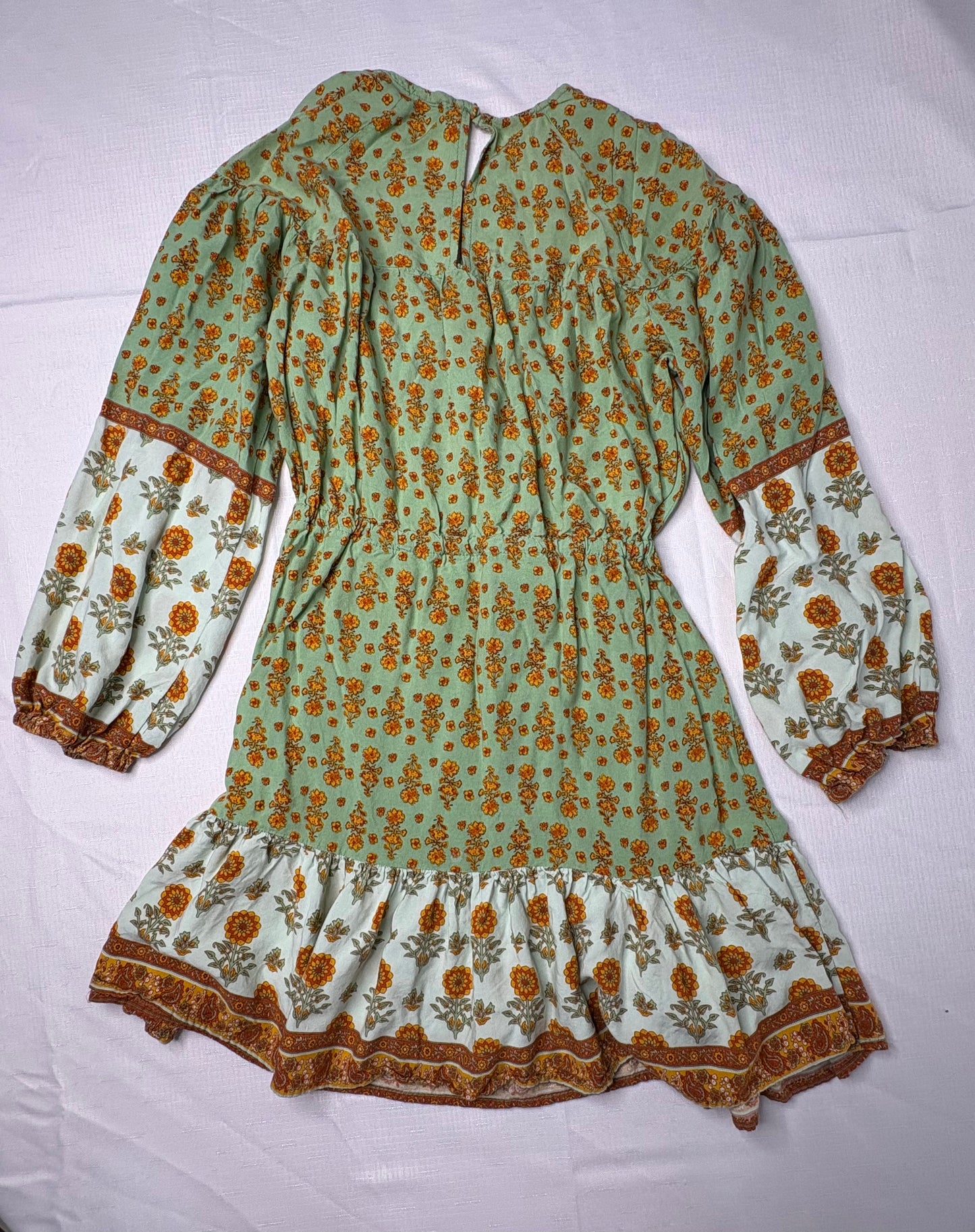 Pink Diamond Long Sleeved Boho Skater Dress SZ Small