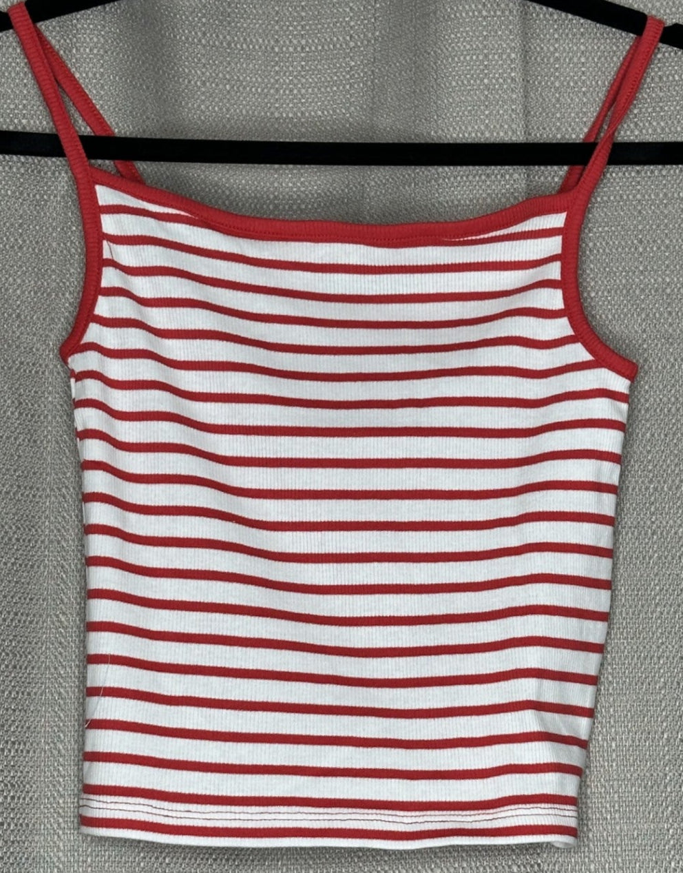 Red and white striped Crop tank top