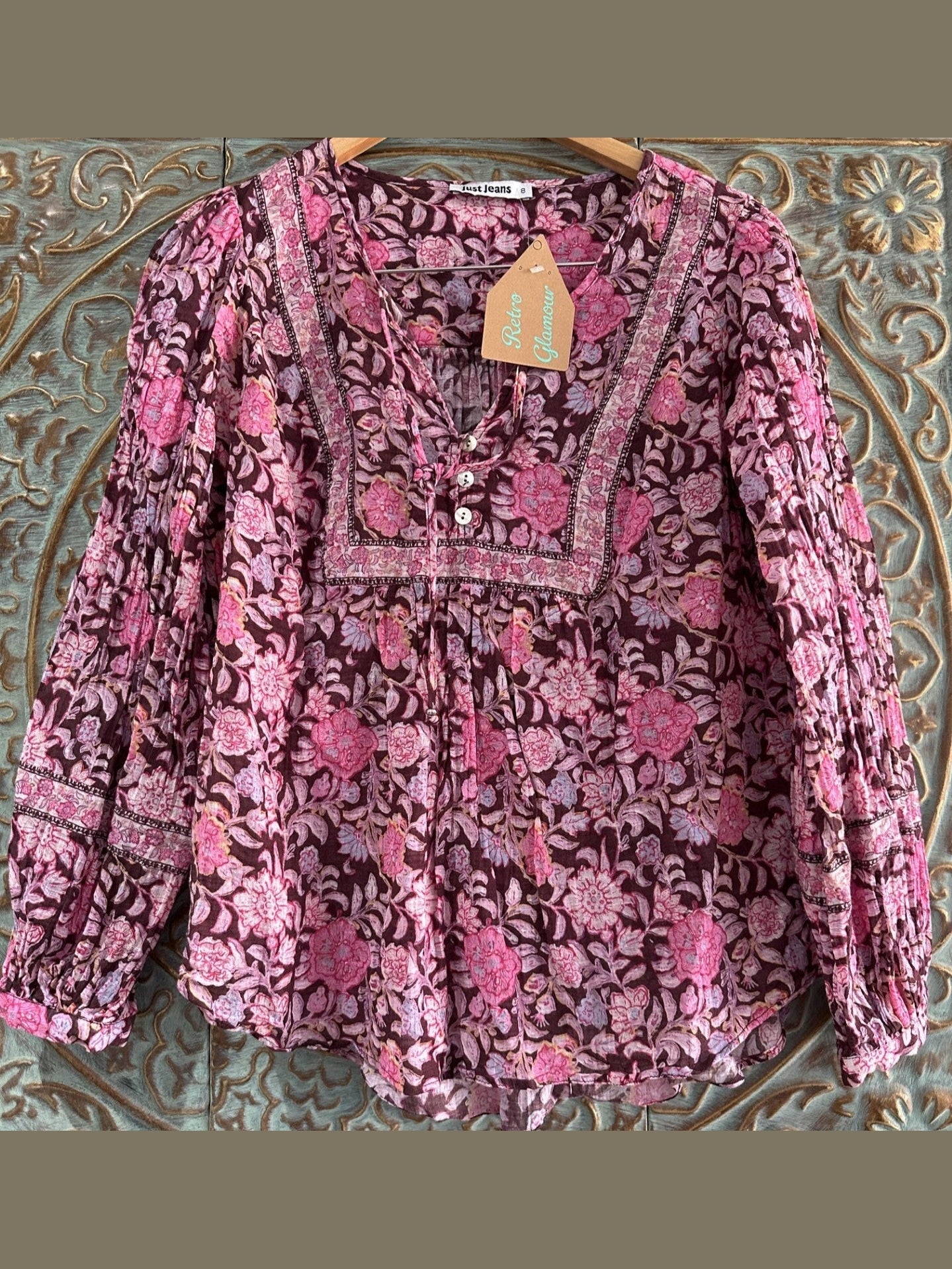 'Just Jeans' Pink Floral Blouse