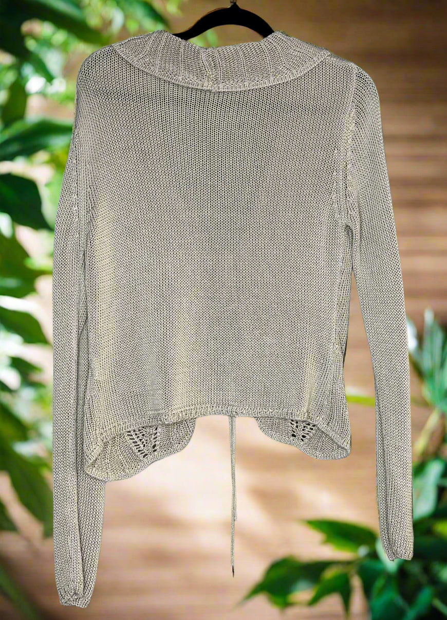 Beige Bell Sleeve Cardigan