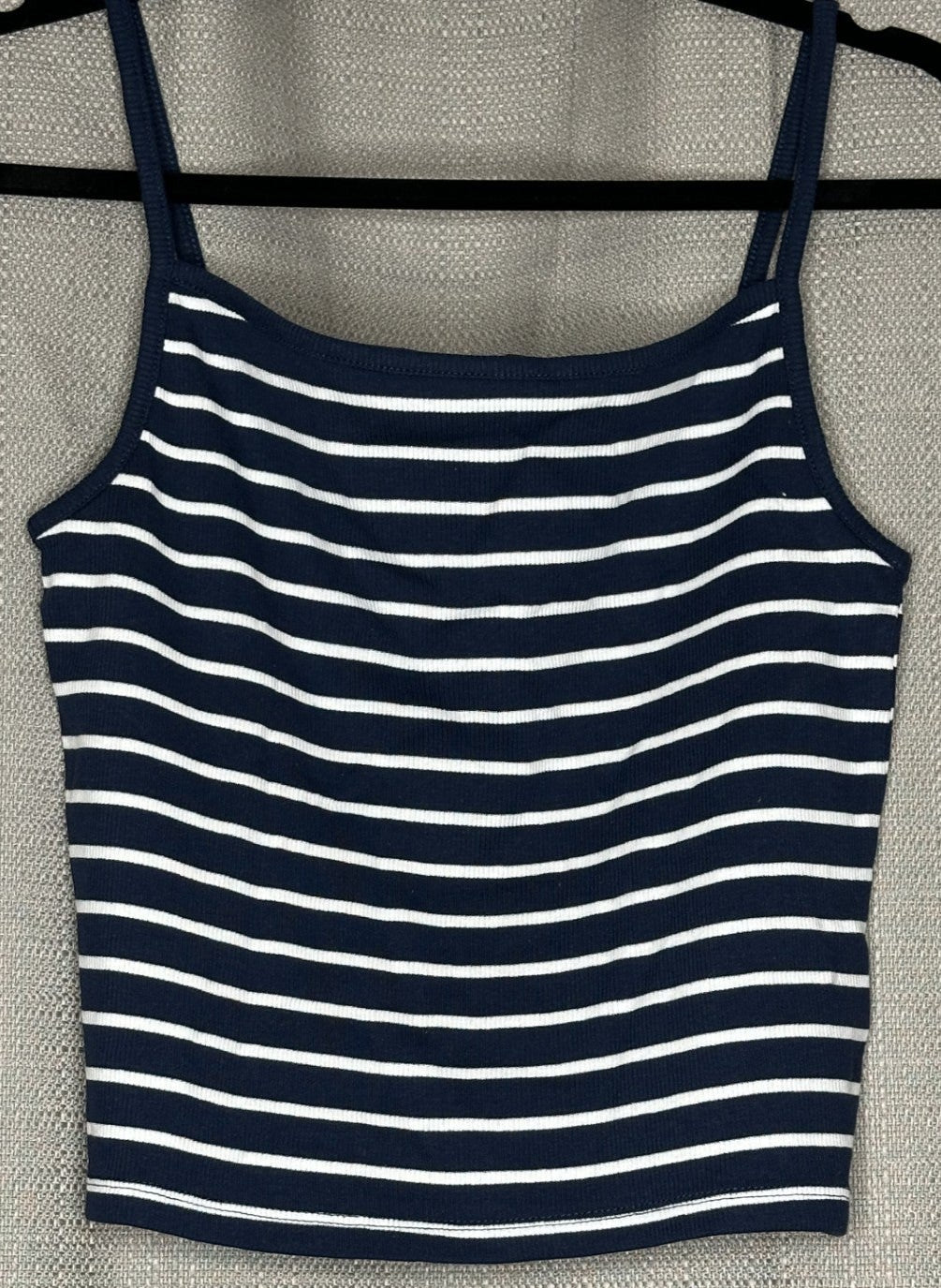 Navy and white striped Crop tank top