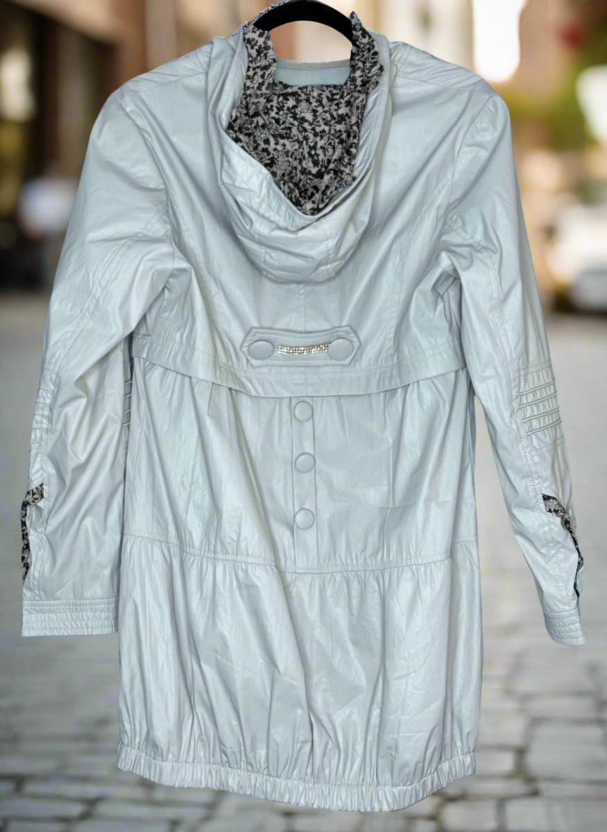 Beige Floral Rain Jacket