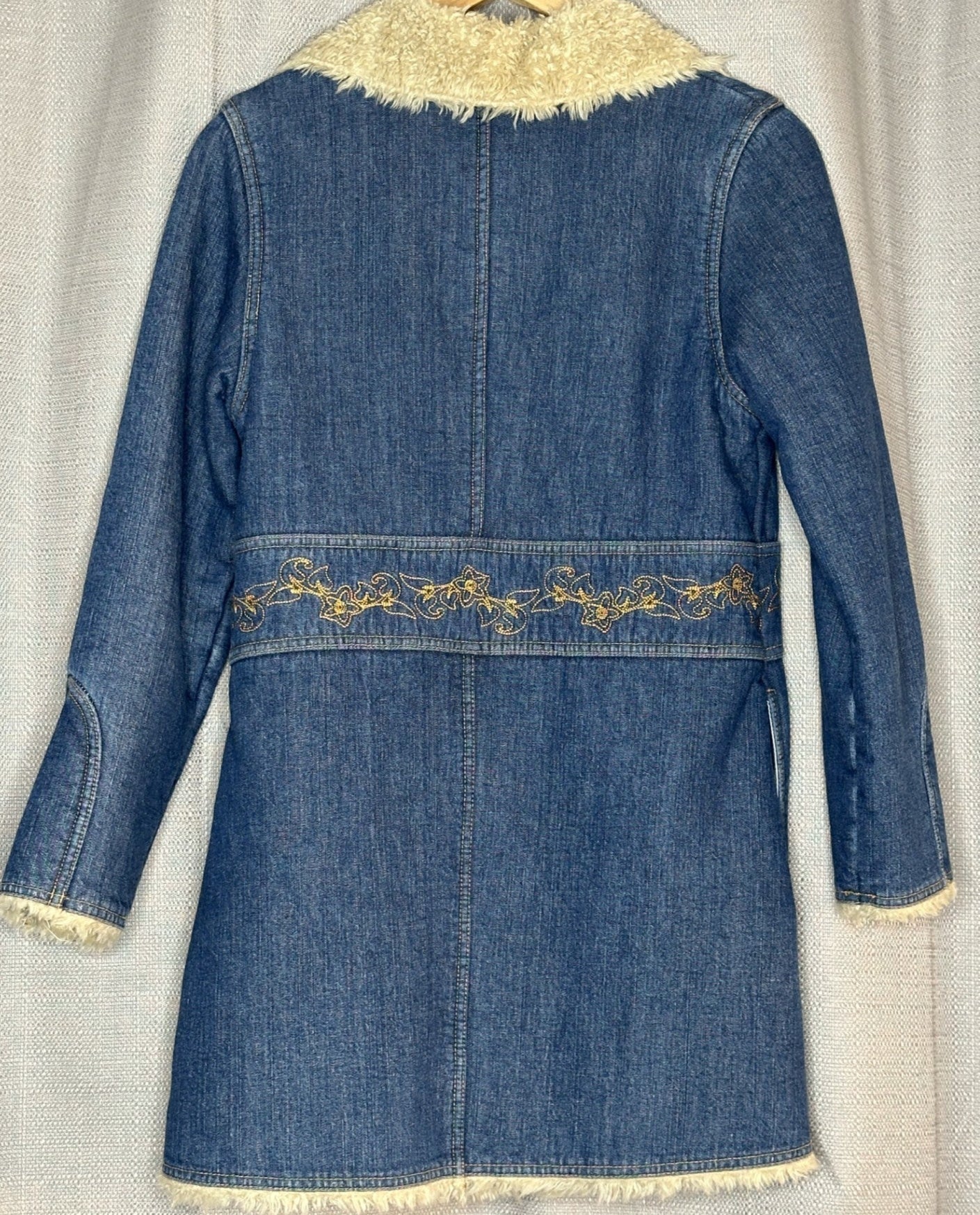 'Taizy' Embroidered Denim Coat