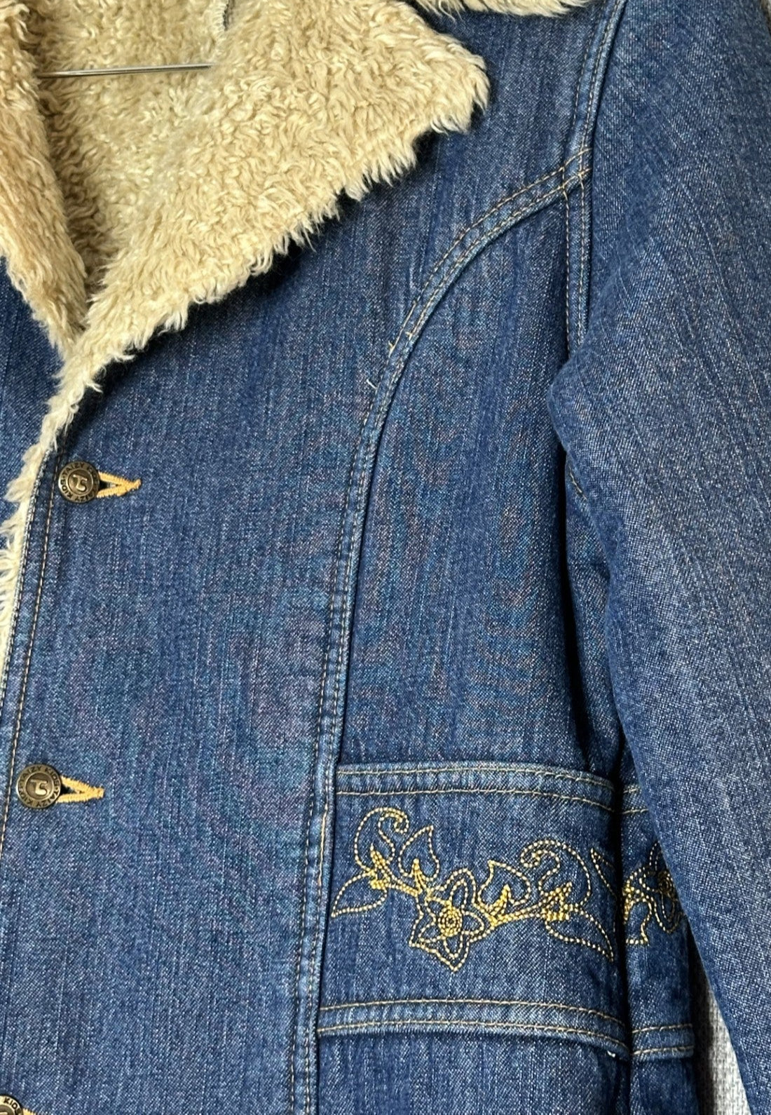'Taizy' Embroidered Denim Coat