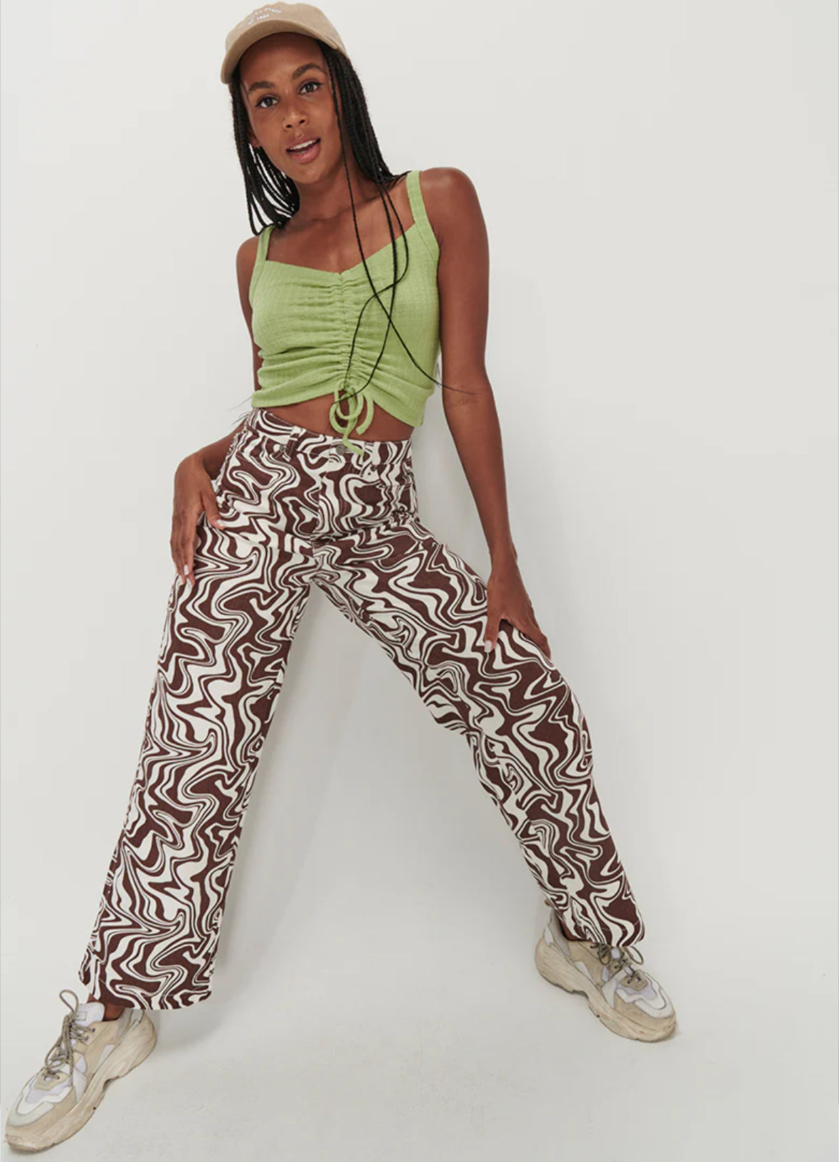 'Party' Chocolate Swirl Wide Leg Pants