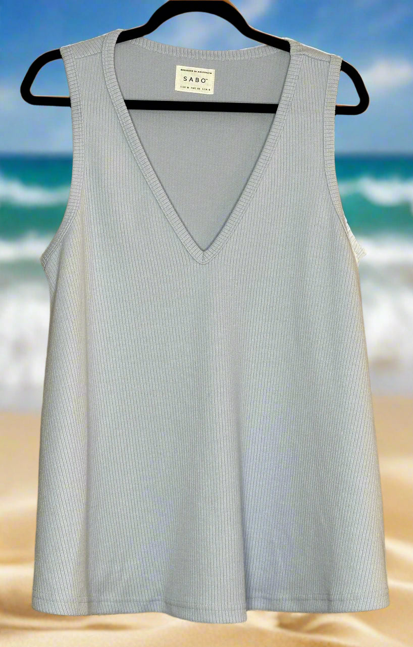 'SABO' Baby Blue Knit Tank