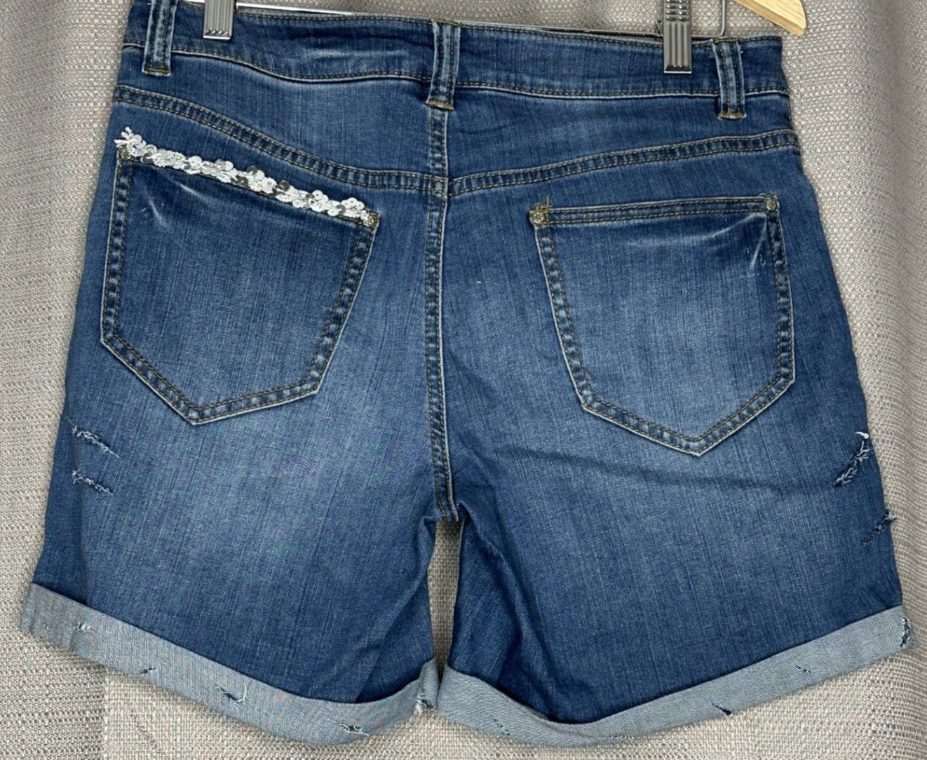 Multi-coloured Paisley Denim Shorts
