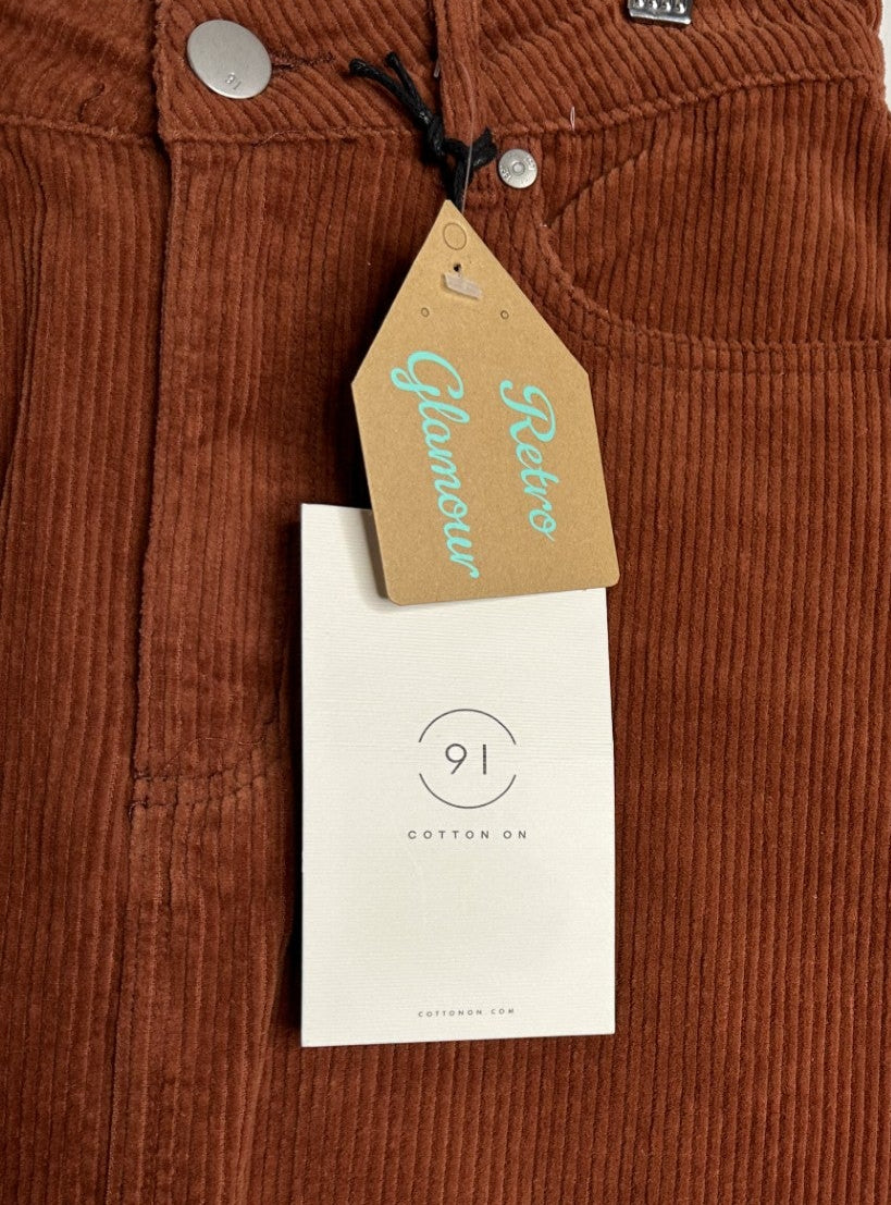 *NEW 'Cotton On' Rust Corduroy Skirt