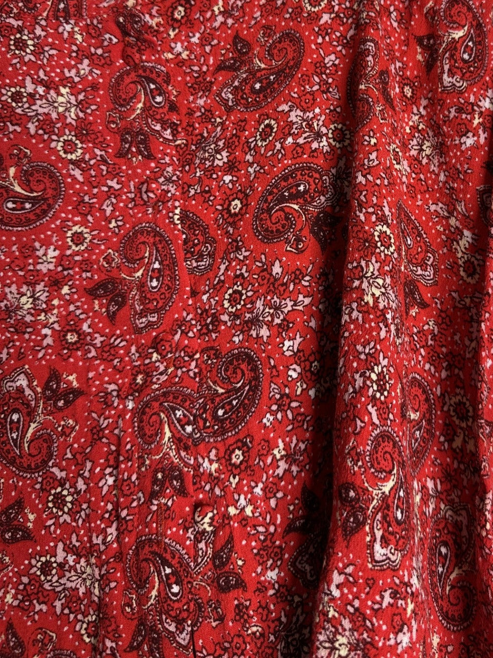 'Cotton On' Red Paisley A-line Skirt