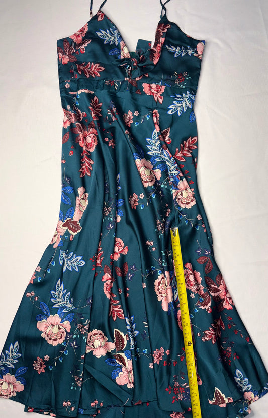 St Frock Emerald Green Floral Maxi Dress