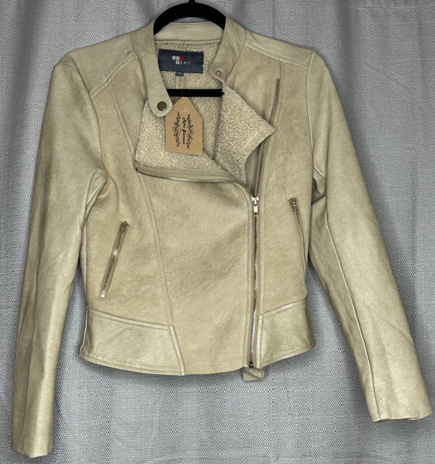 Beige leather jacket