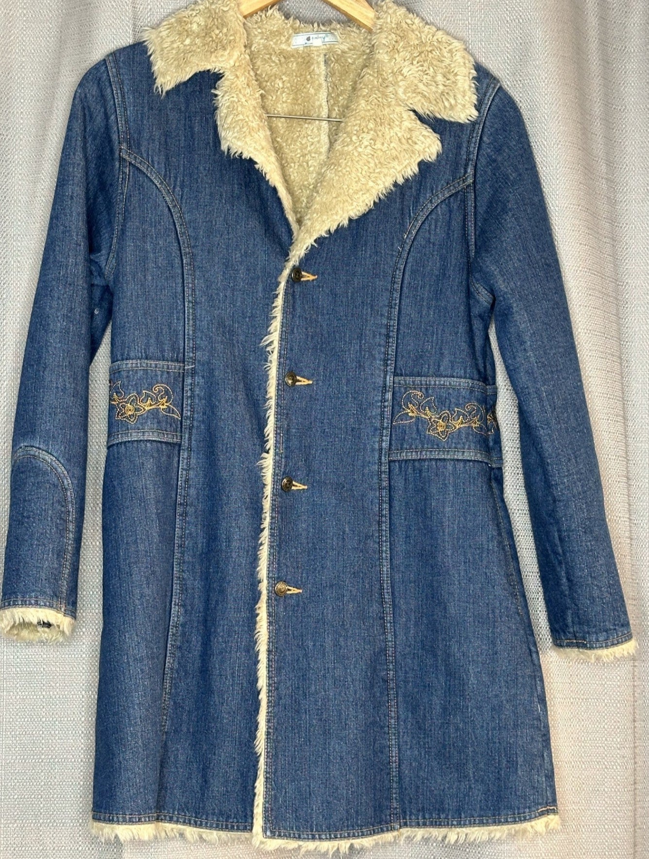 'Taizy' Embroidered Denim Coat