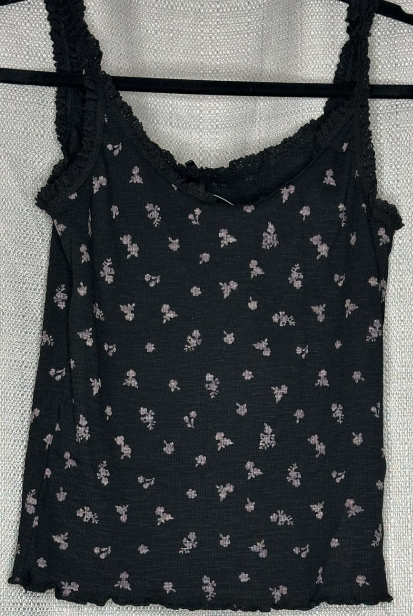 *NEW 'Jay Jays' Black Floral Lace Tank